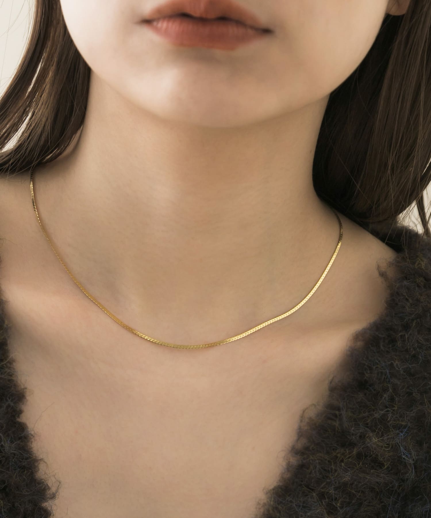 サージカルステンレスプレーンネックレス GLD -