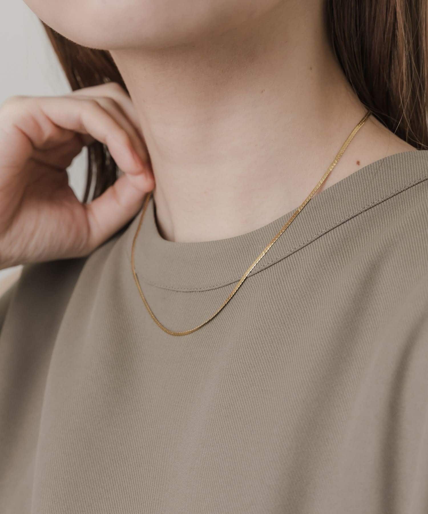 サージカルステンレスプレーンネックレス GLD -