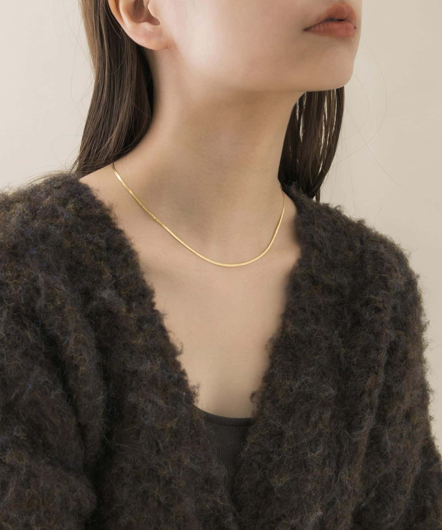 サージカルステンレスプレーンネックレス GLD -