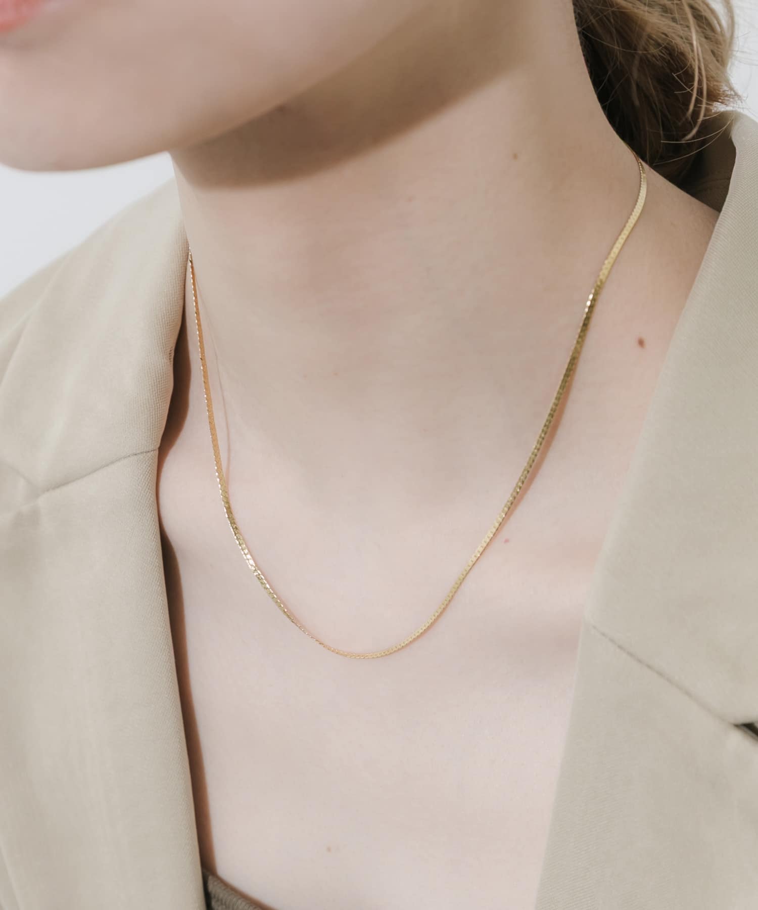 サージカルステンレスプレーンネックレス GLD -