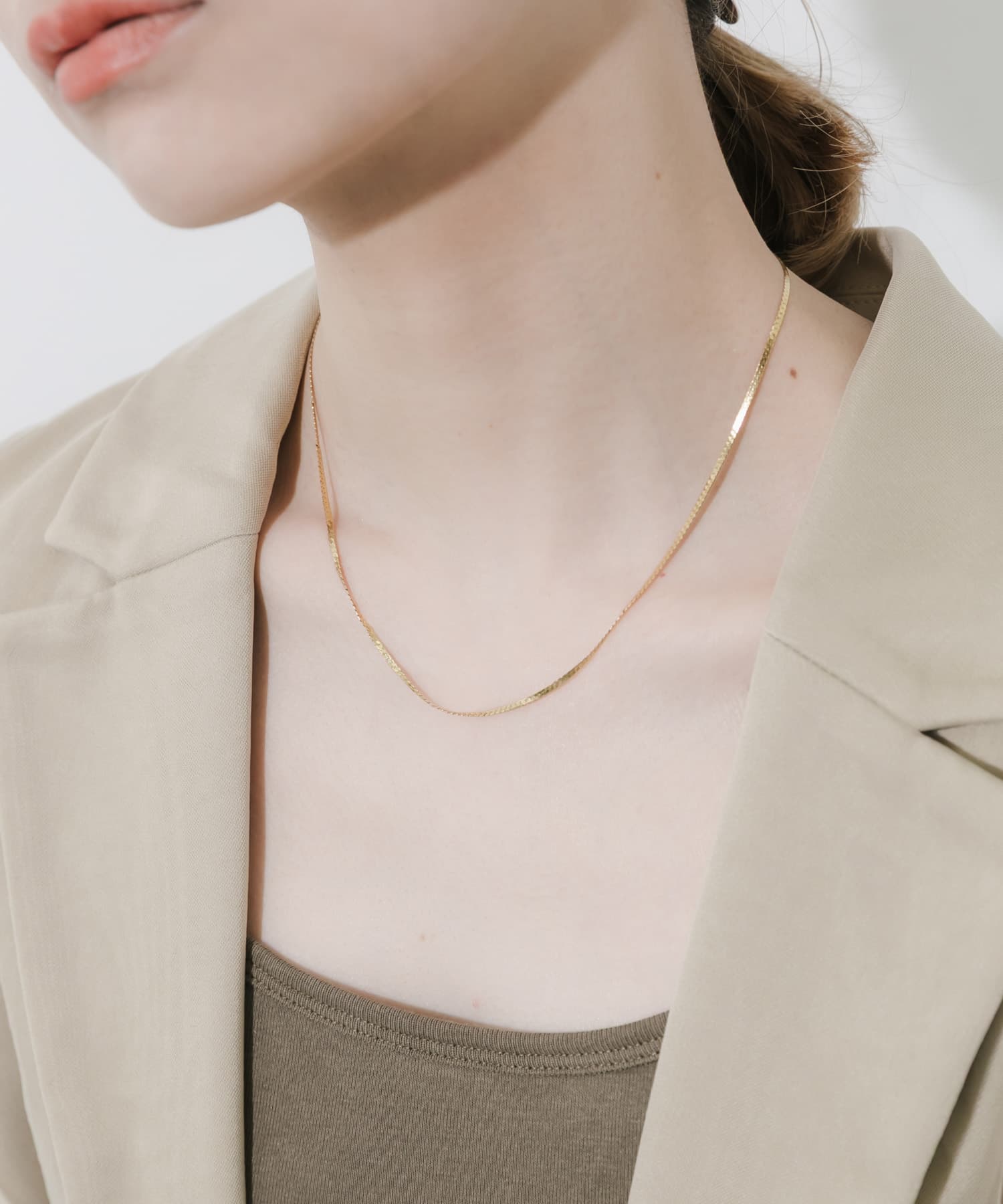 サージカルステンレスプレーンネックレス GLD -