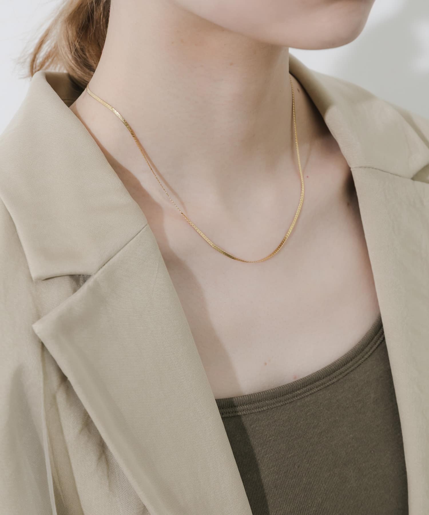 サージカルステンレスプレーンネックレス GLD -