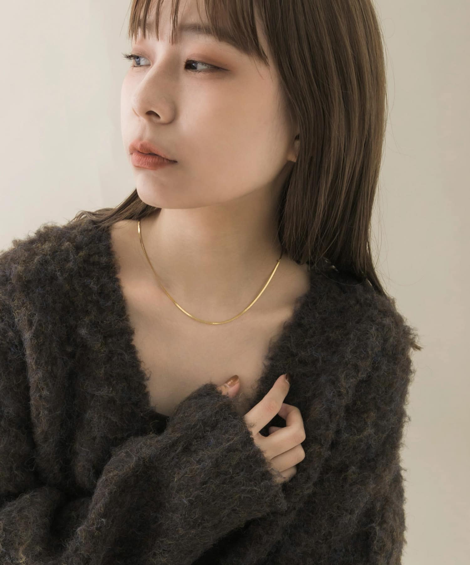 サージカルステンレスプレーンネックレス GLD -