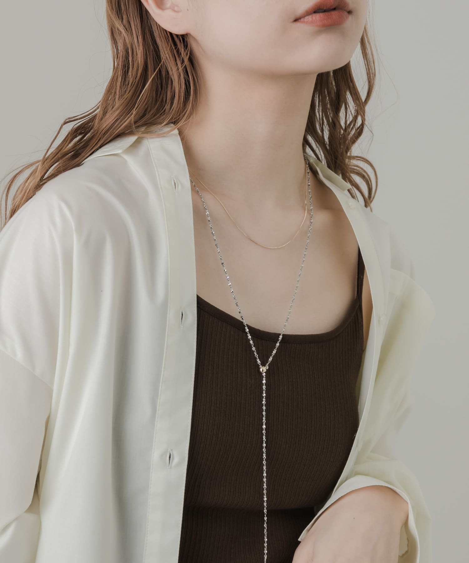2セットYネックレス SV/GD -