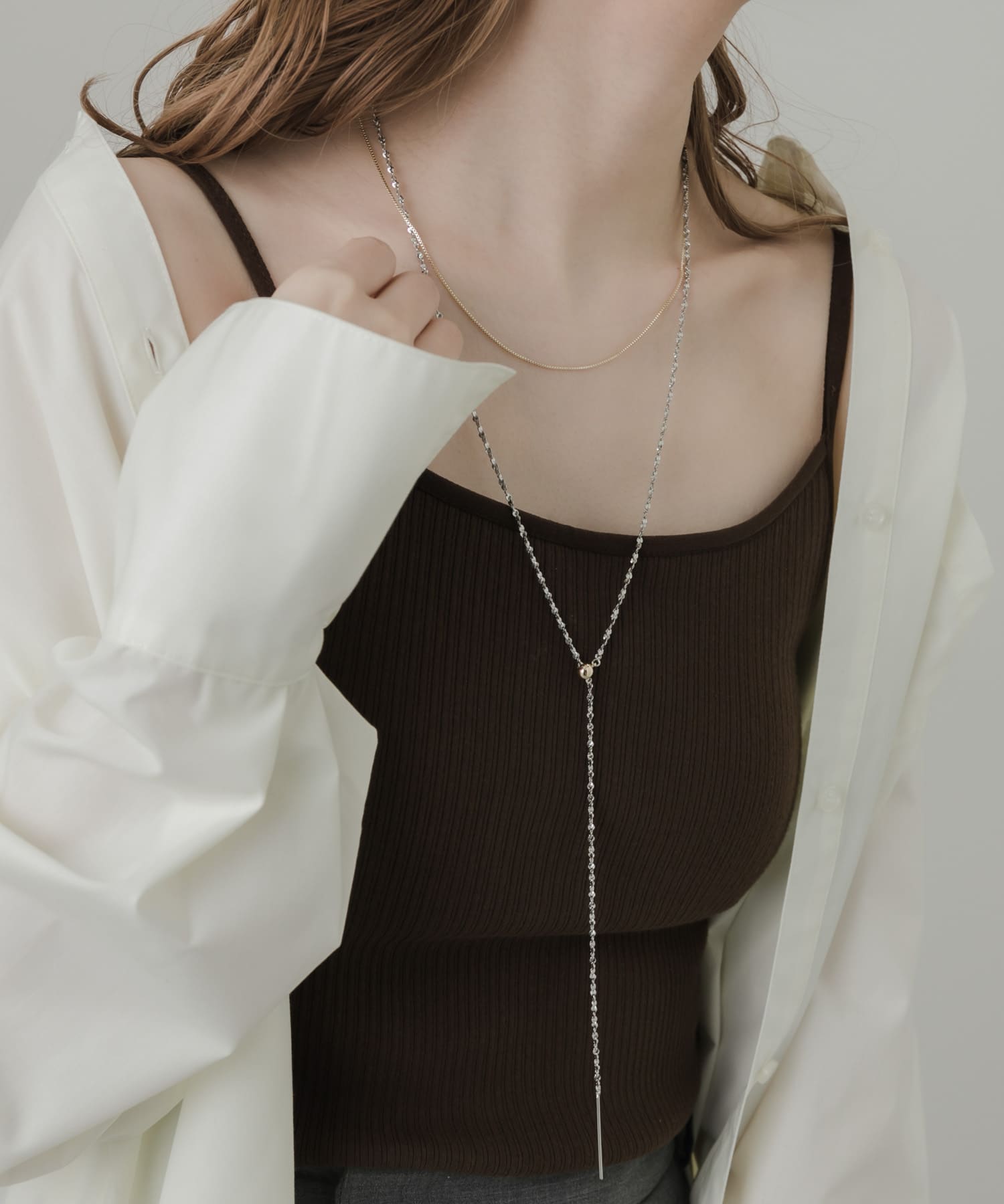 2セットYネックレス SV/GD -