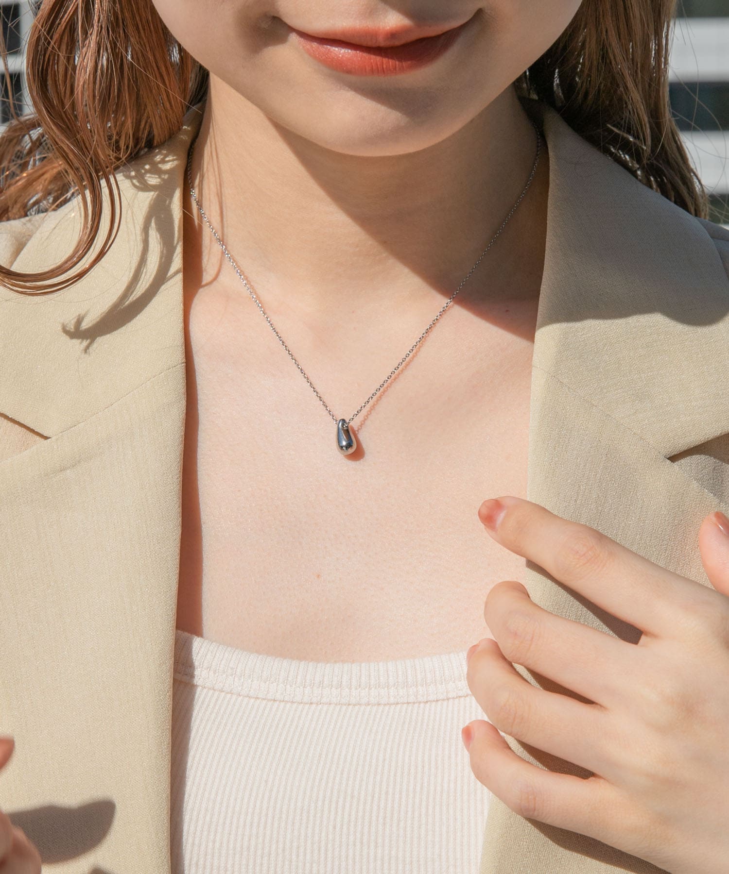 ステンレスドロップネックレス SLV -