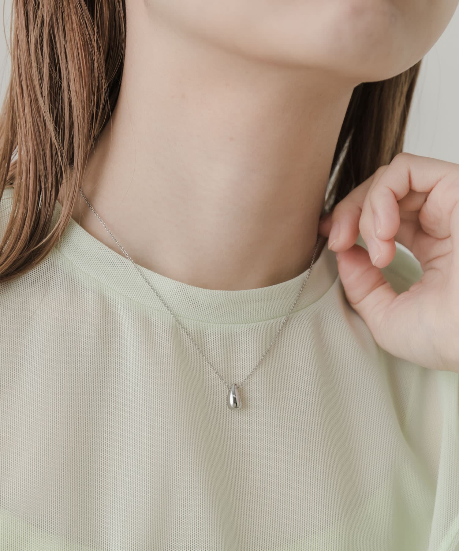 ステンレスドロップネックレス SLV -