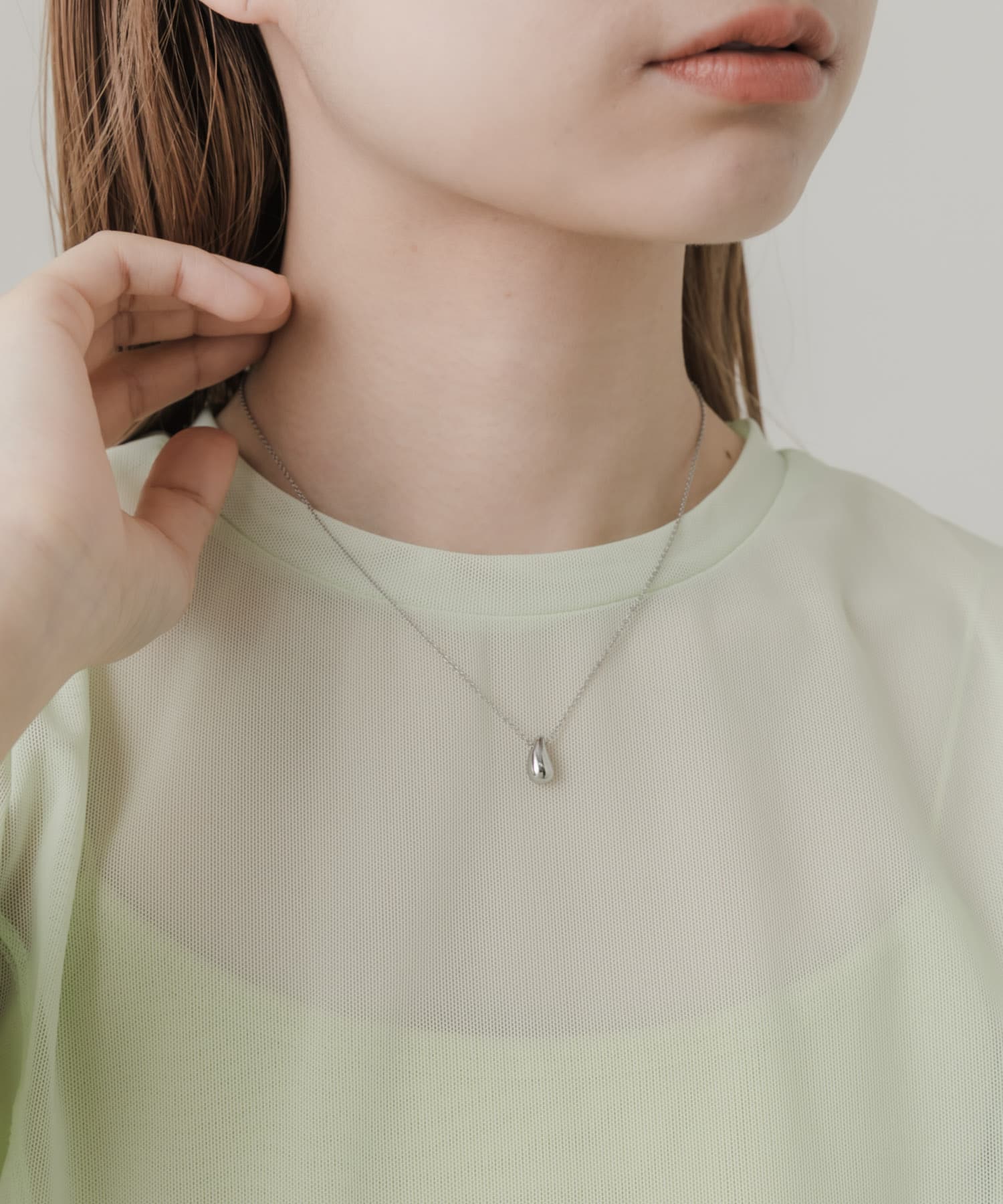 ステンレスドロップネックレス SLV -