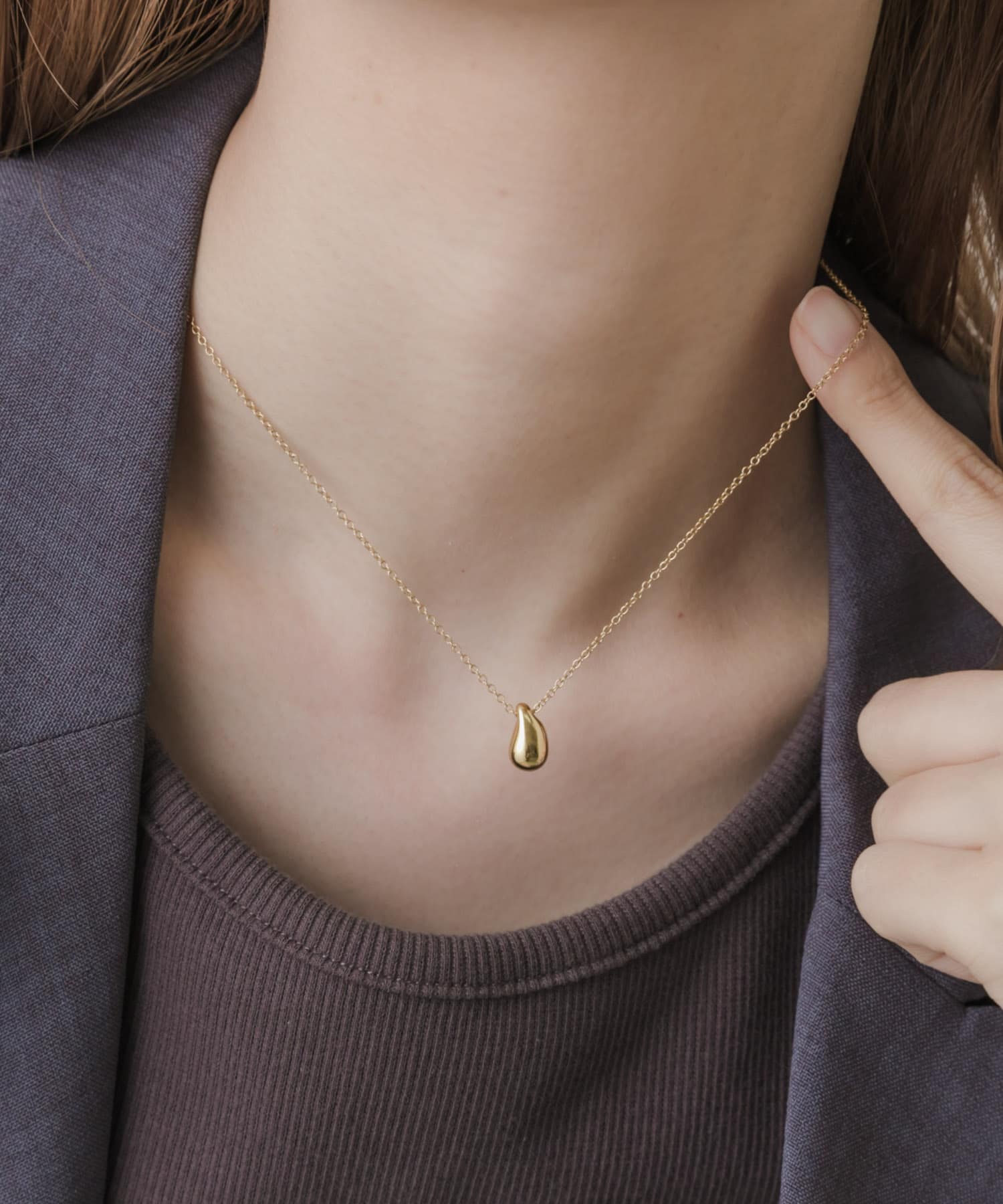ステンレスドロップネックレス GLD -