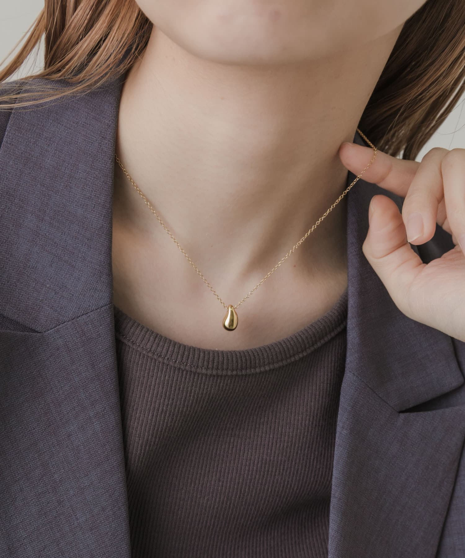 ステンレスドロップネックレス GLD -