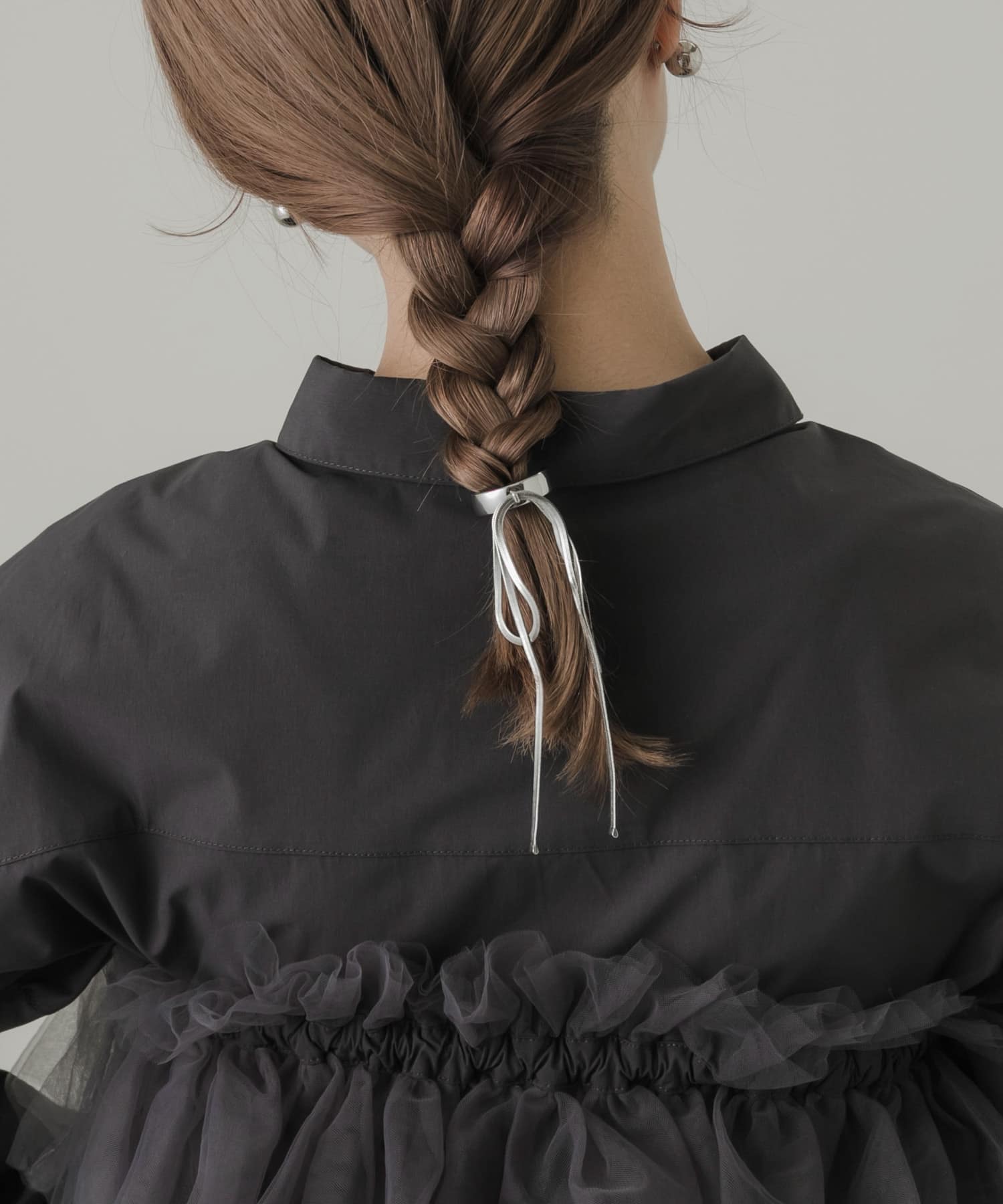 スネークチェーンリボンヘアカフセット SLV -