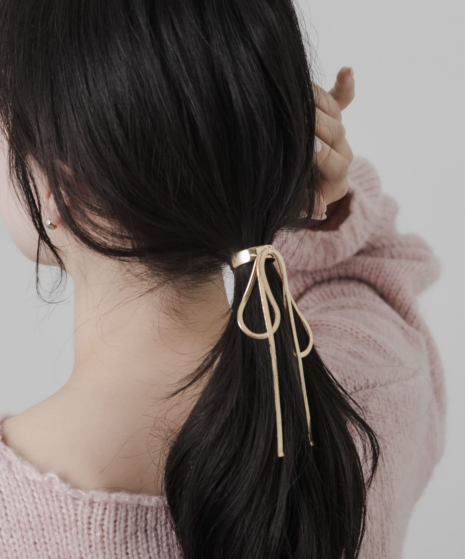 スネークチェーンリボンヘアカフセット GLD -