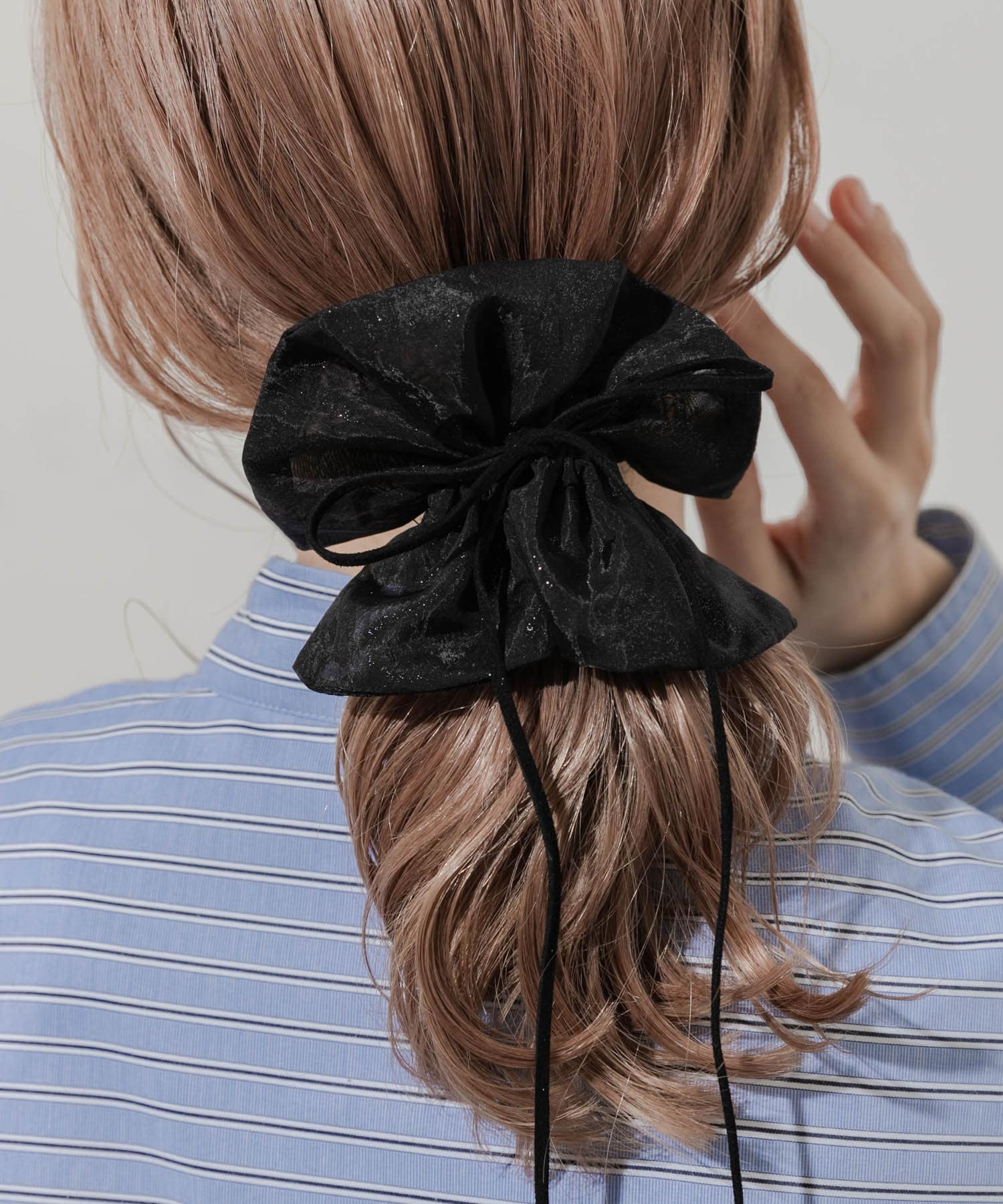 メタリックシフォンヘアカフセット BLK2 -