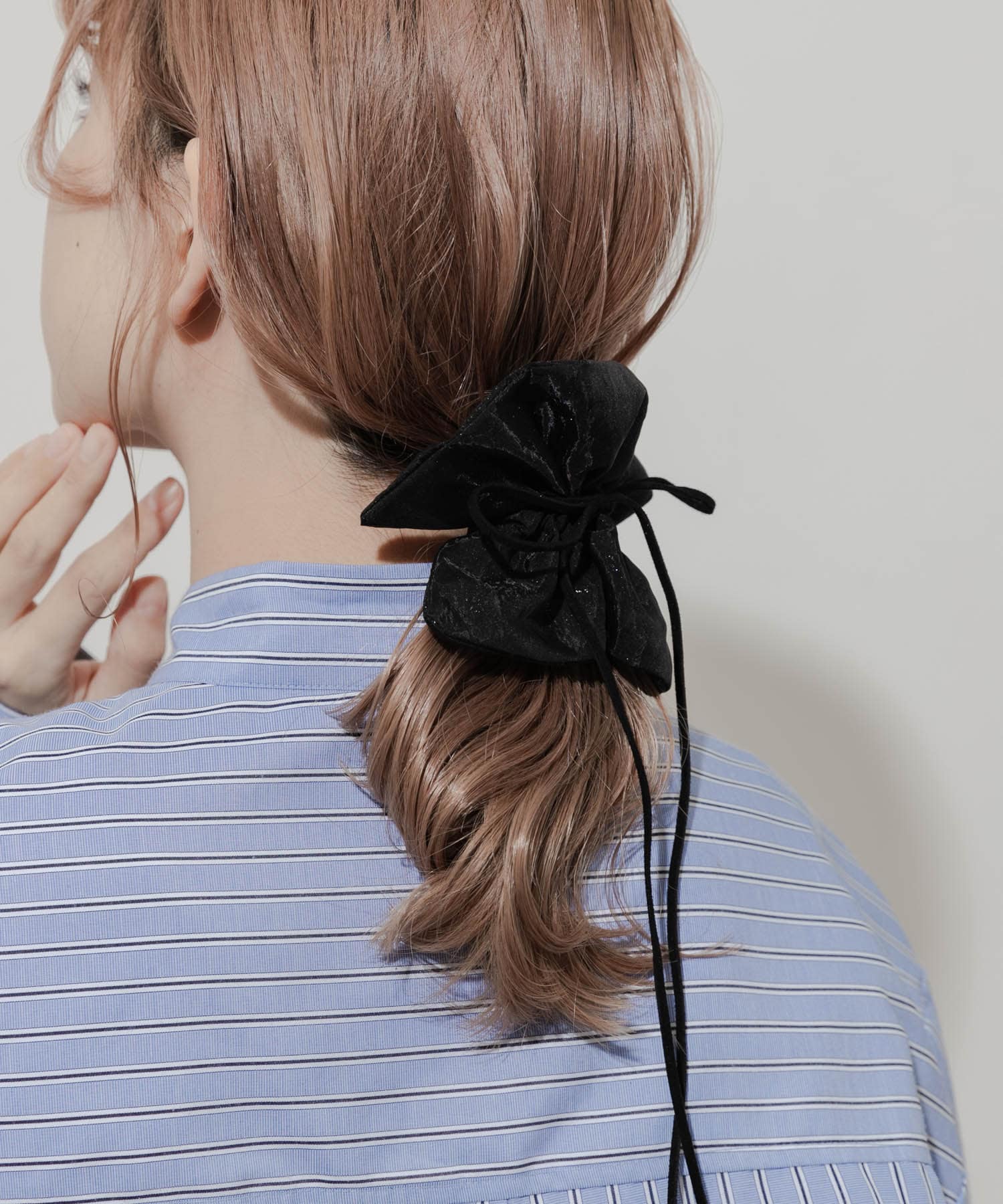 メタリックシフォンヘアカフセット BLK2 -