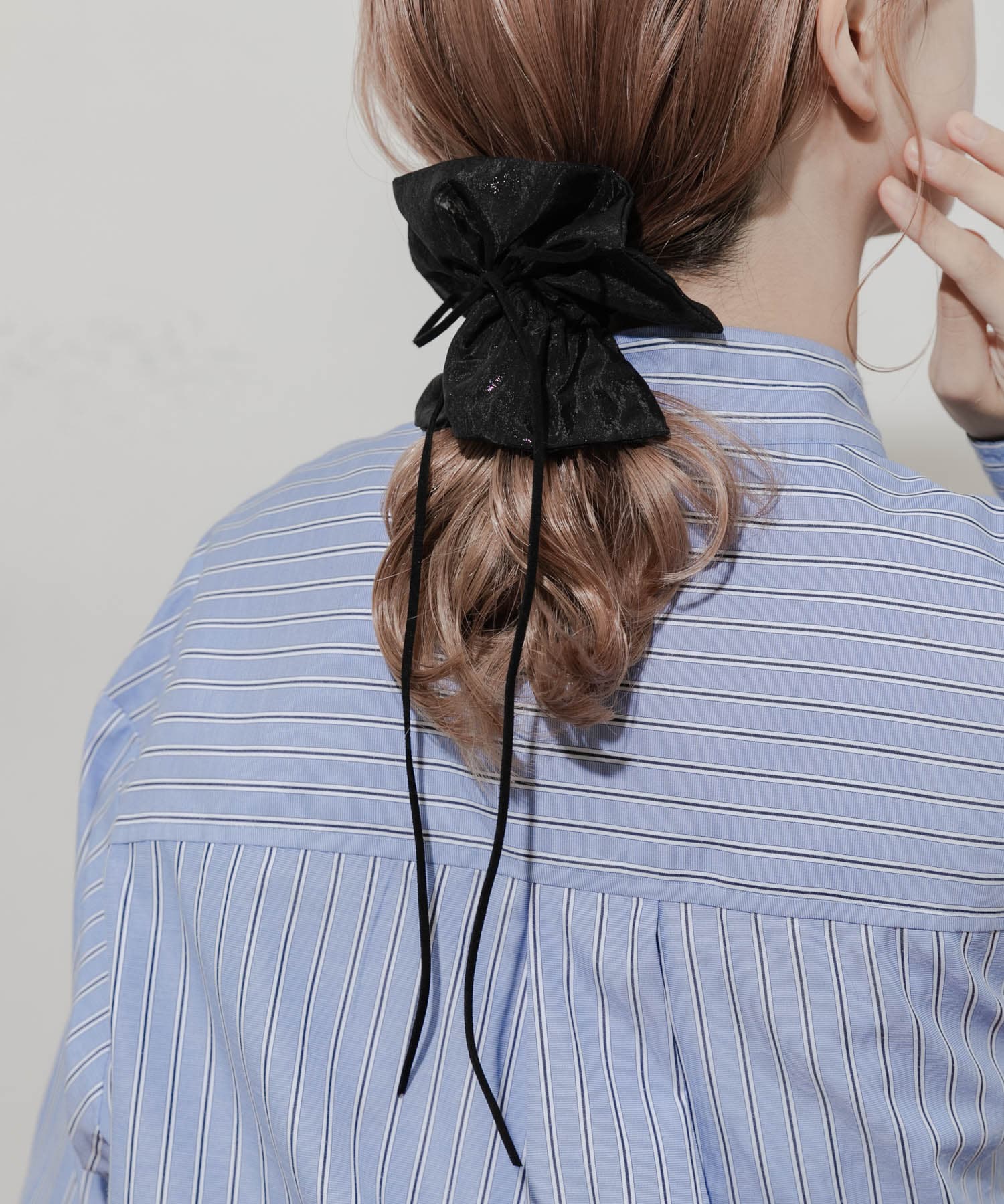 メタリックシフォンヘアカフセット BLK2 -