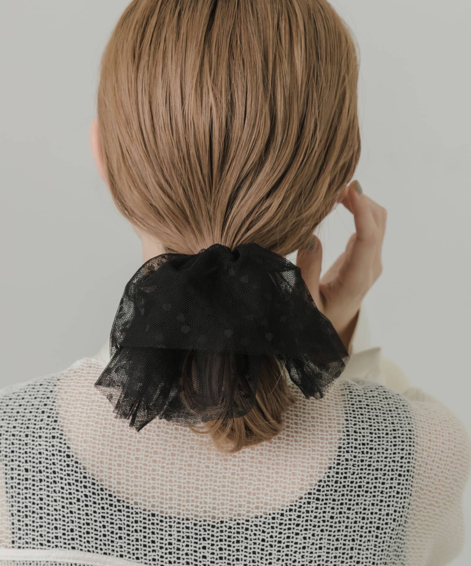 チュールボリュームシュシュ BLK -