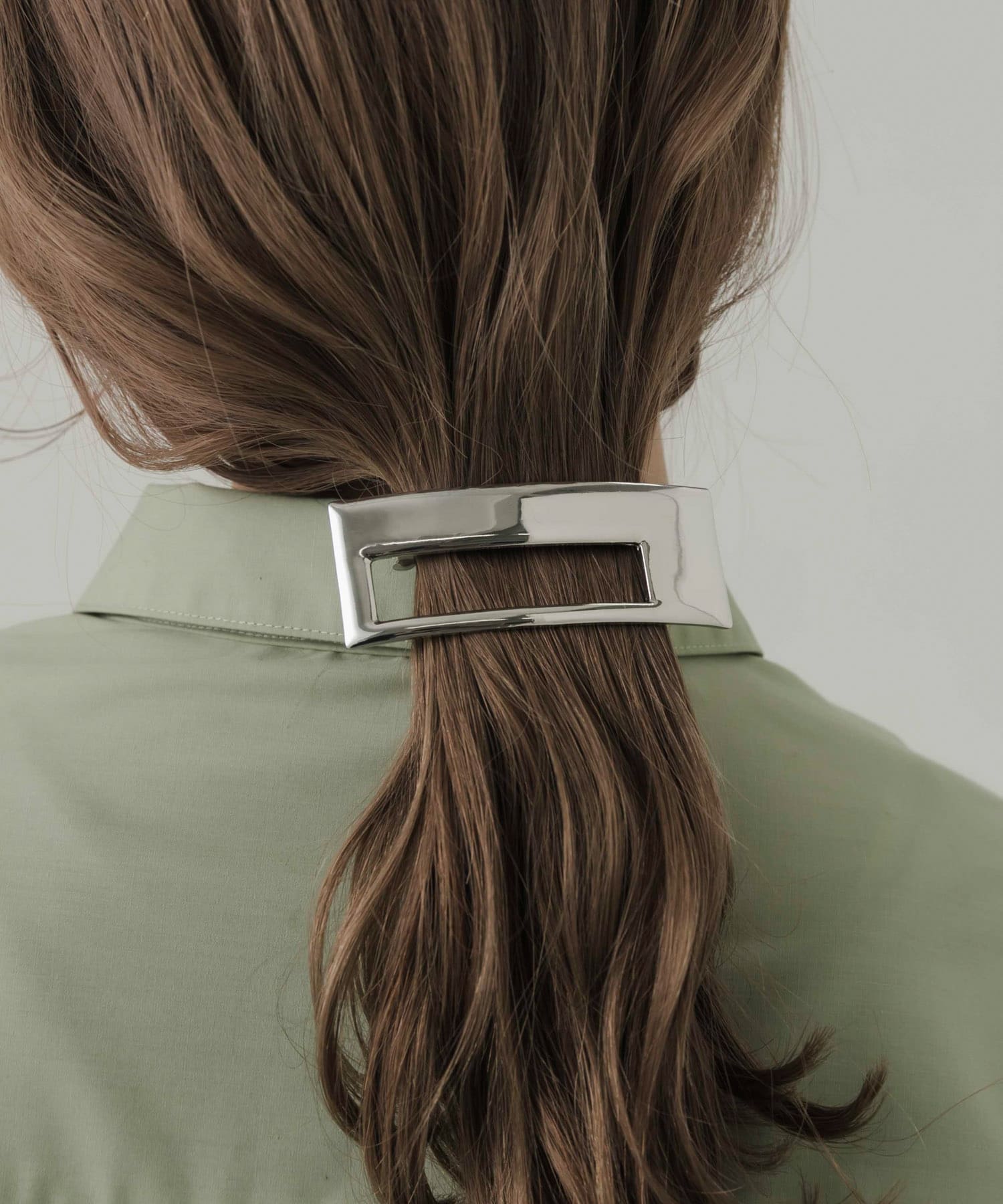 スクエアカットアウトバレッタ SLV -