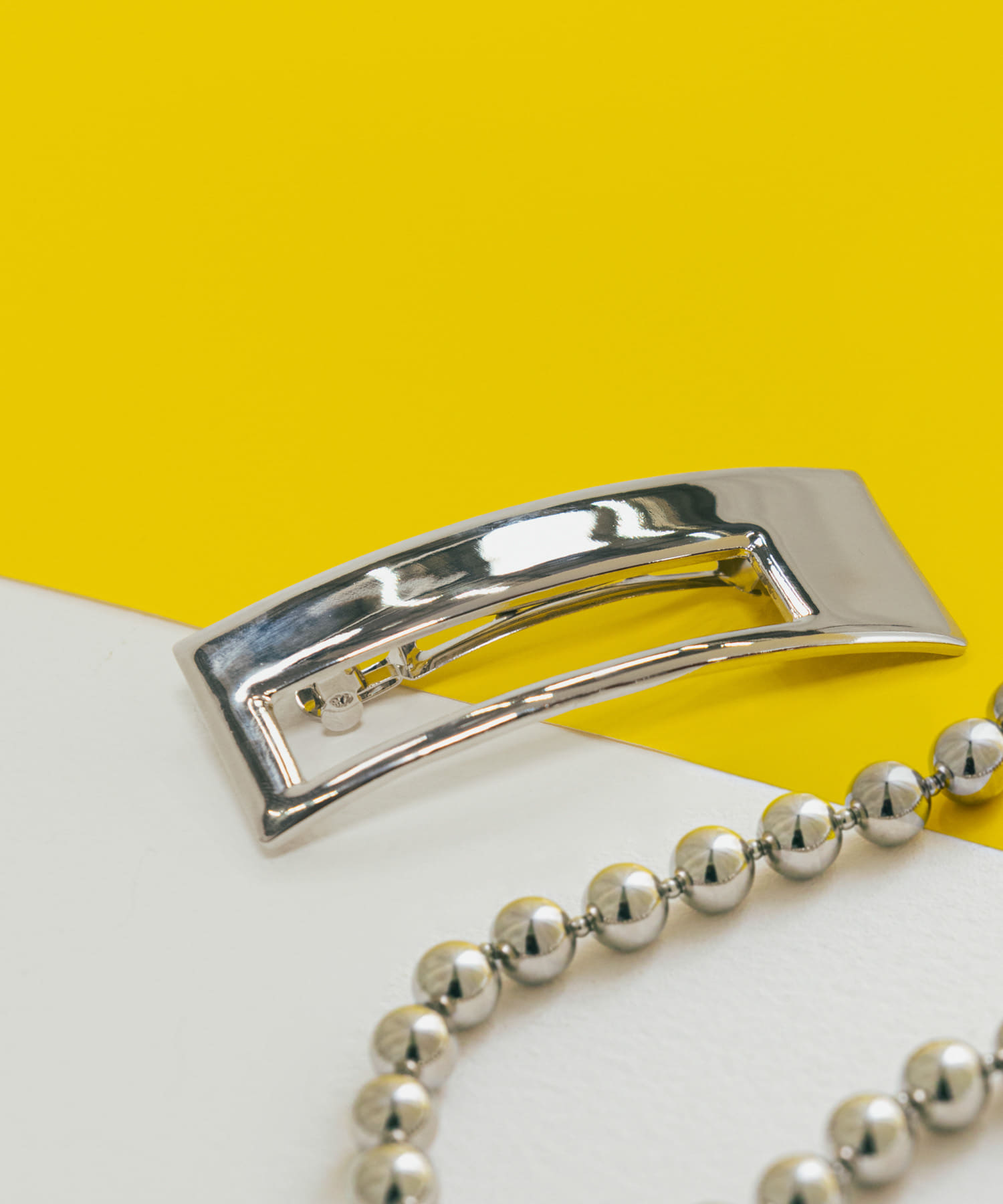 スクエアカットアウトバレッタ SLV -