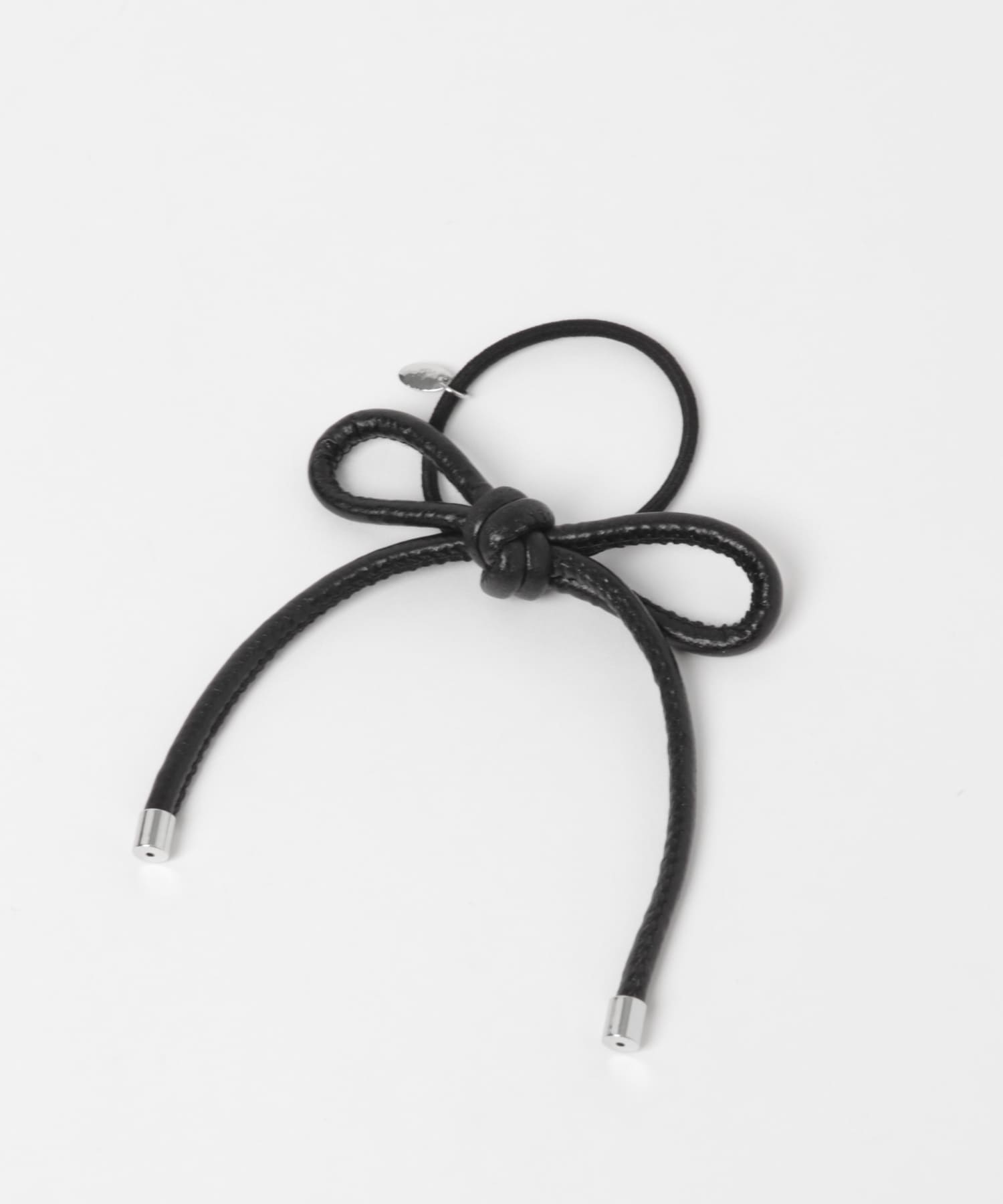 フェイクレザーリボンポニー BLK -