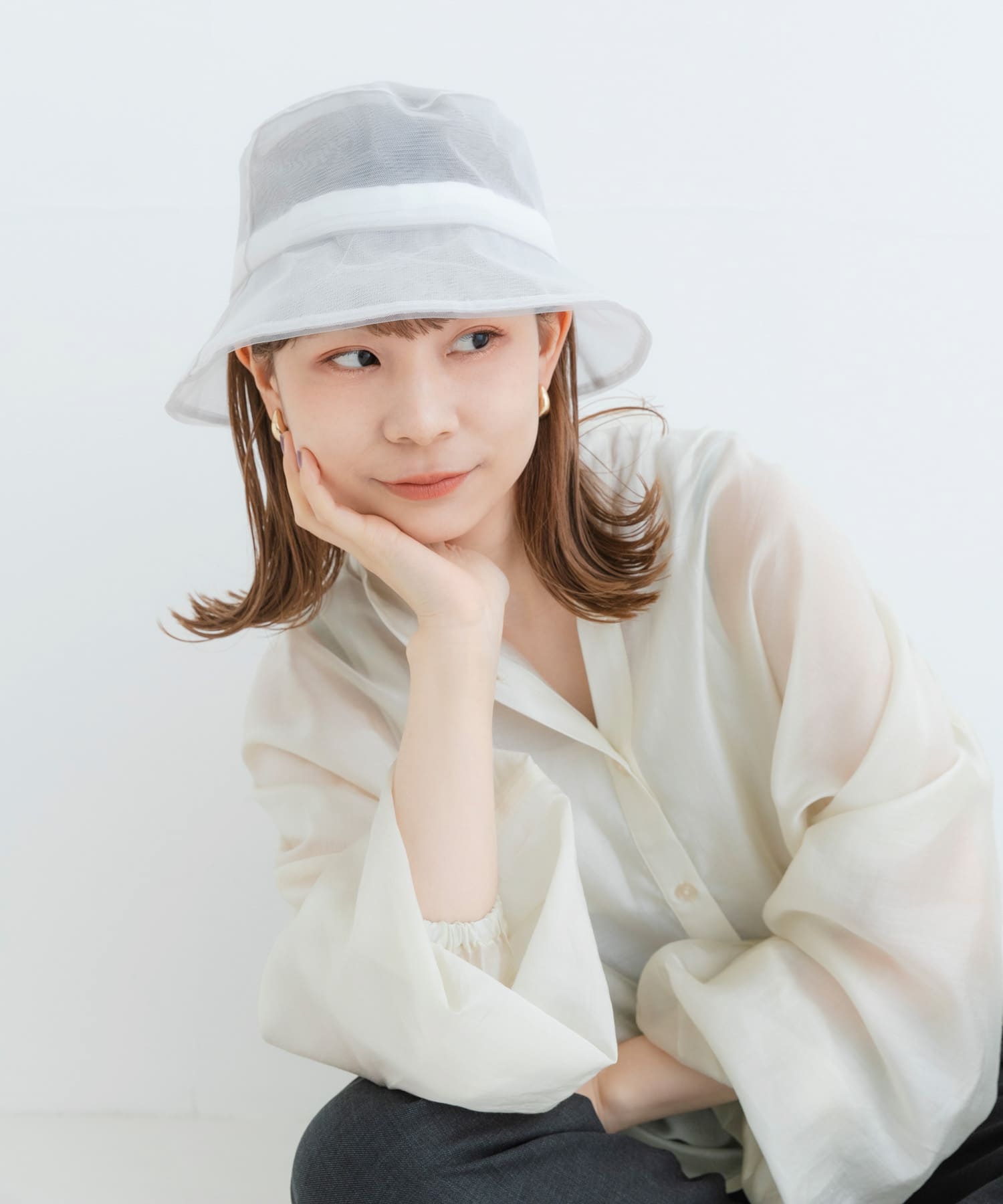 シアーラインハット WHT -