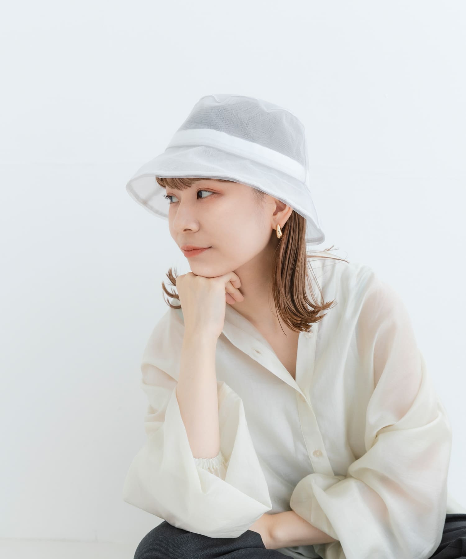 シアーラインハット WHT -