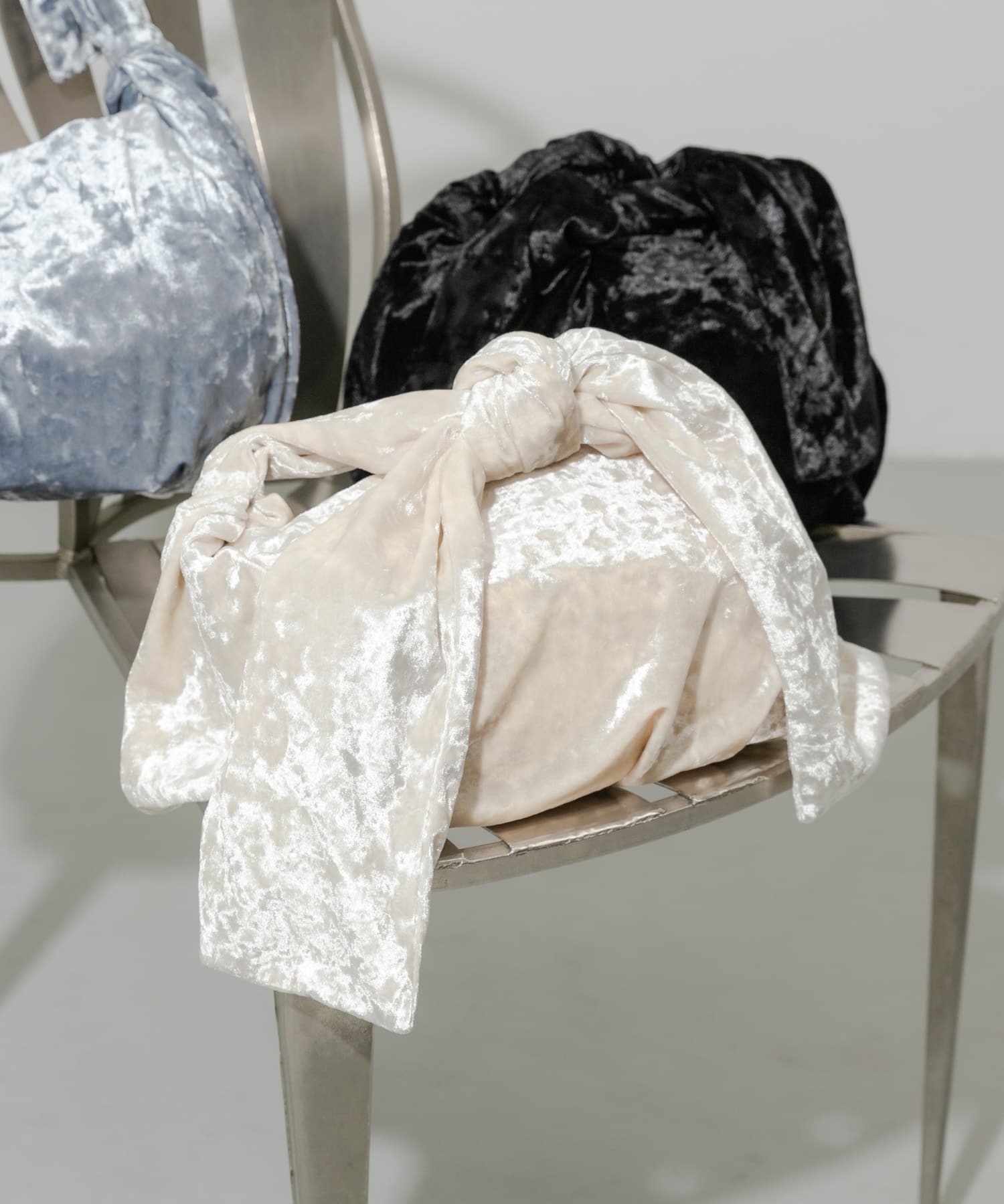 ベロアリボンバッグ BEG -