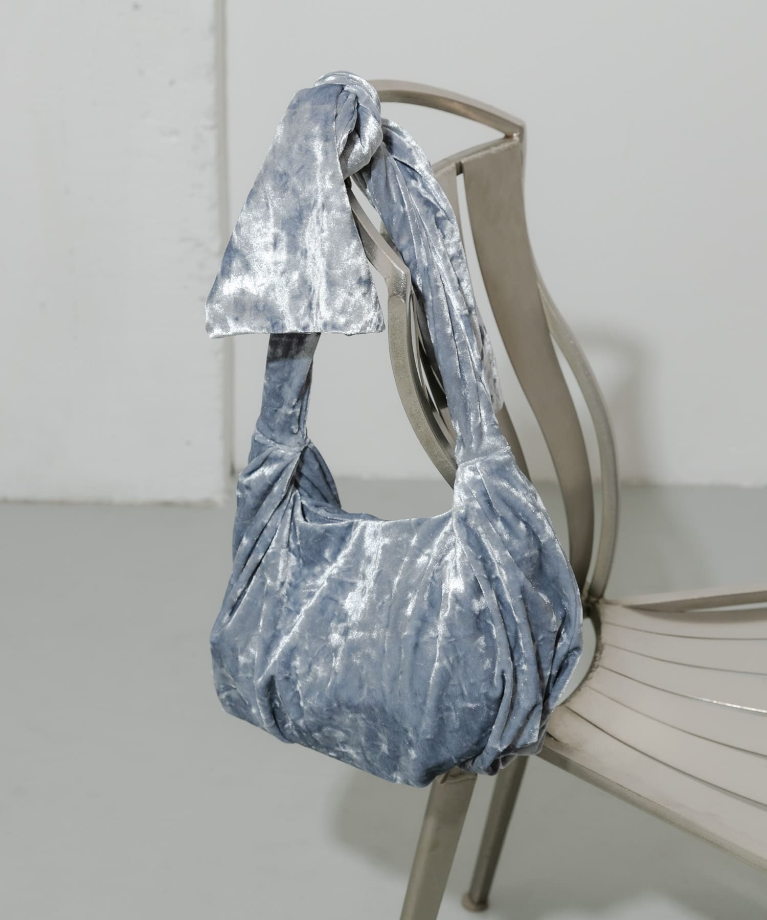 ベロアリボンバッグ GRY -