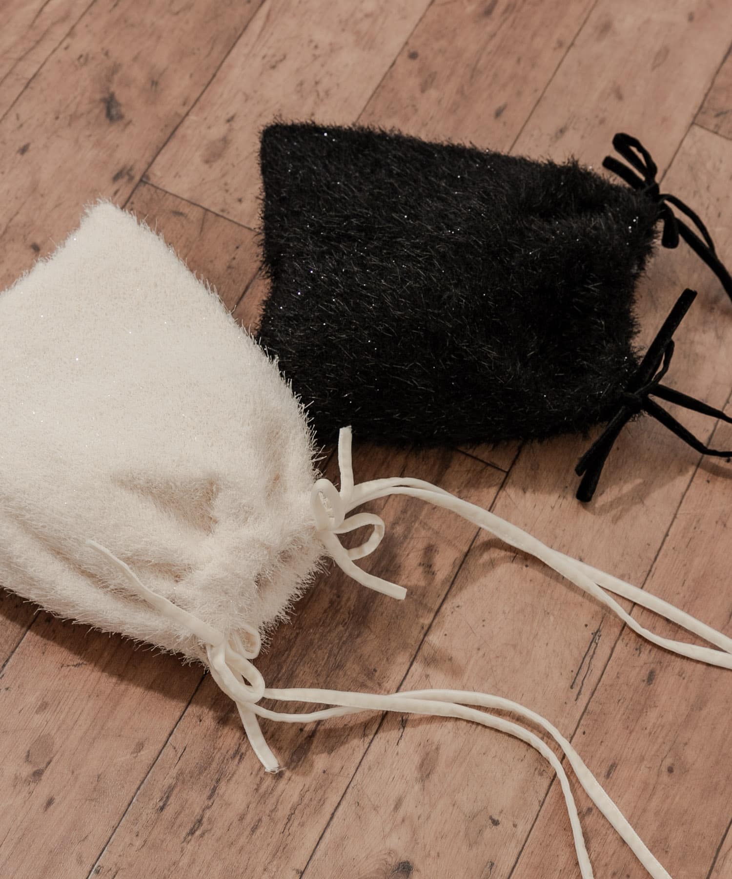 フリンジリボンキンチャクバッグ IVO -