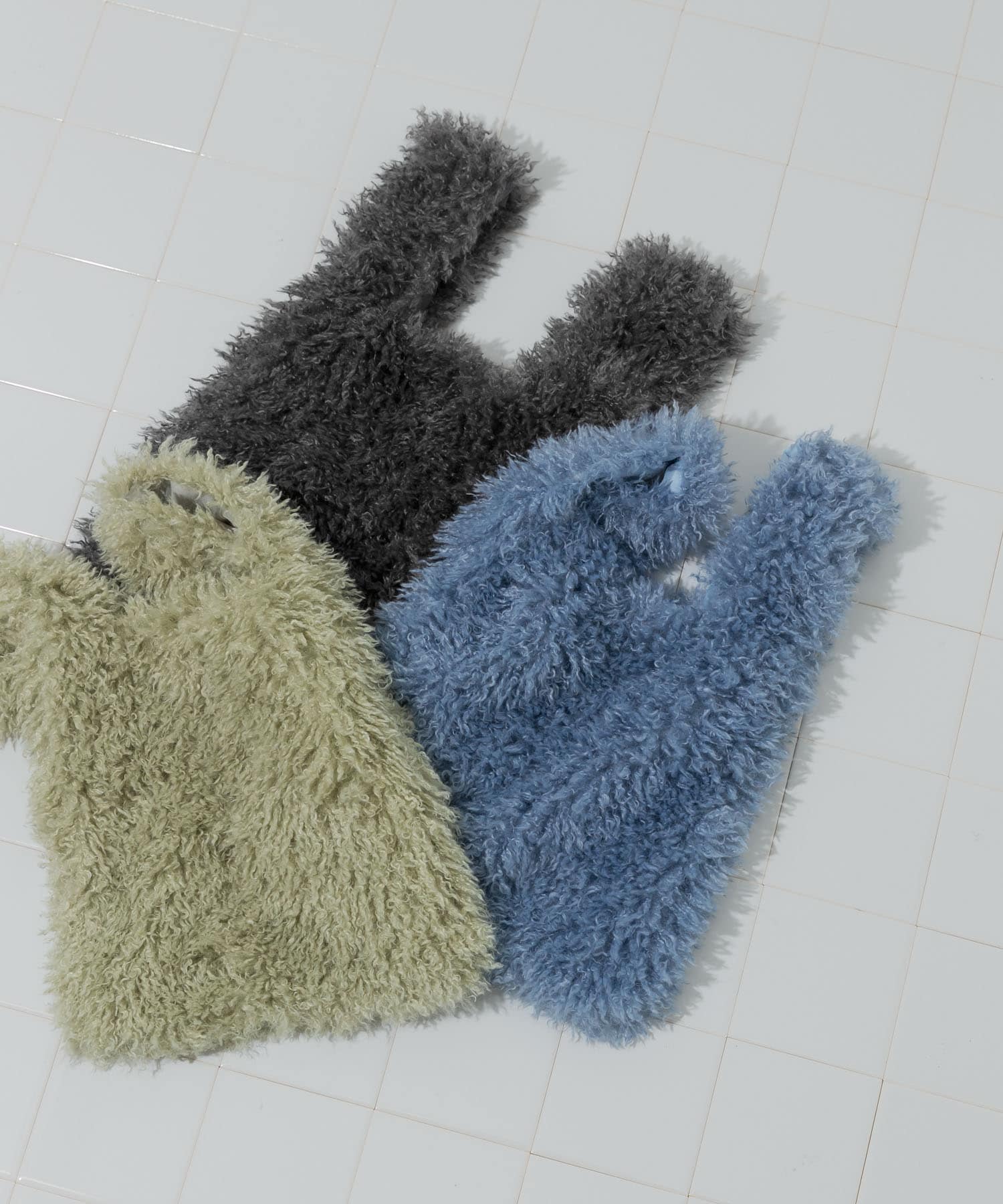 シャギーボリュームバッグ BLU -