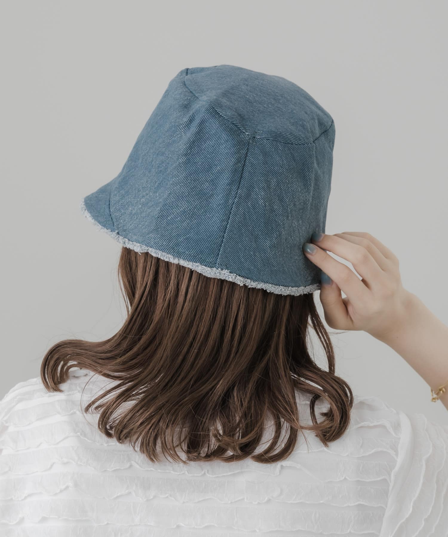 デニムフリンジハット BLU -