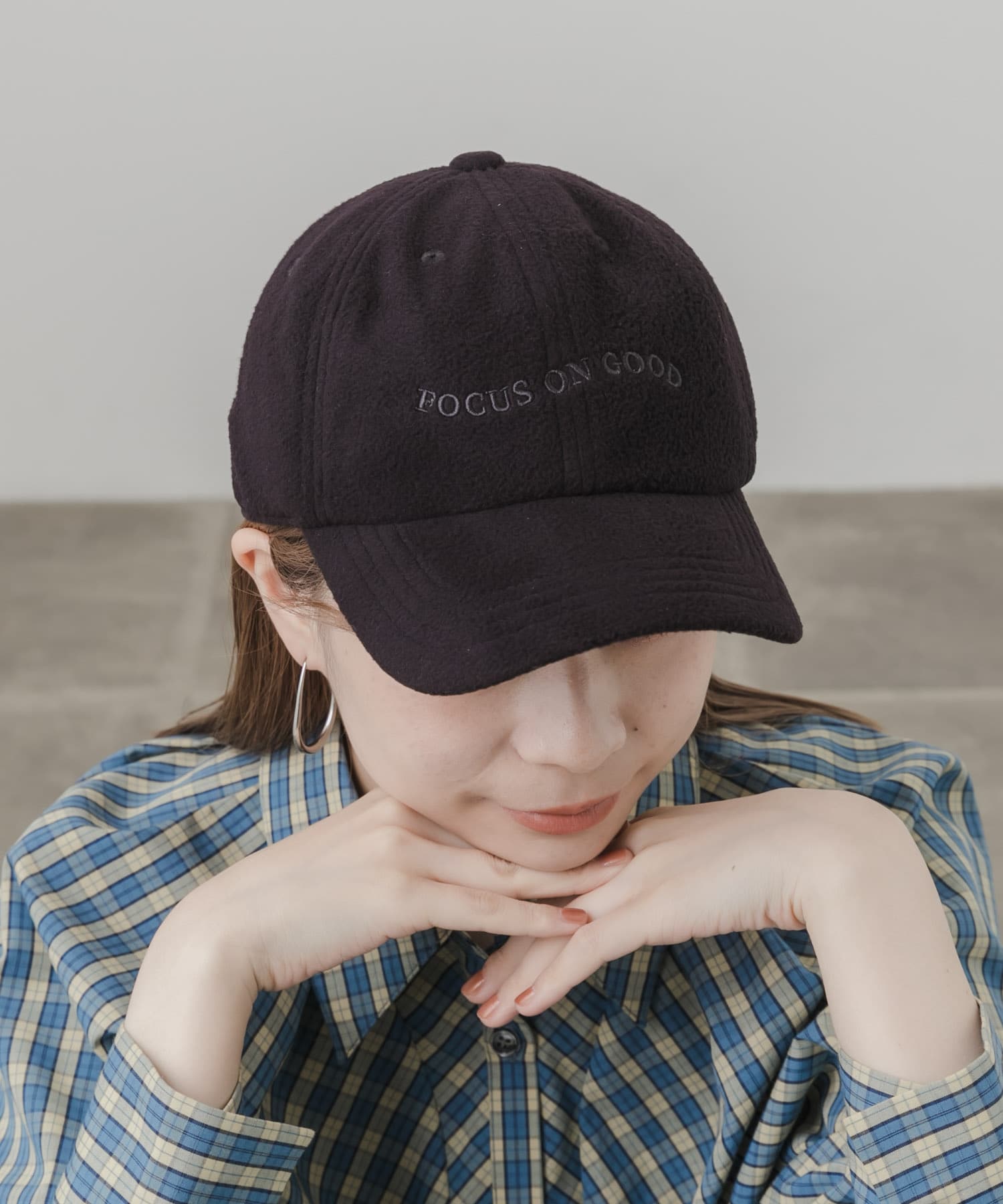 フリースドロストロゴキャップ BLK -
