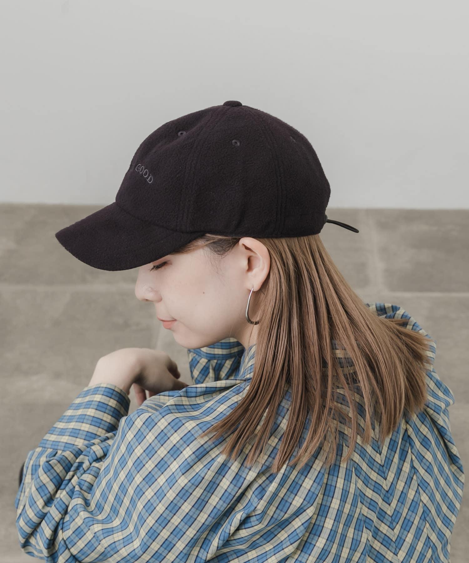 フリースドロストロゴキャップ BLK -