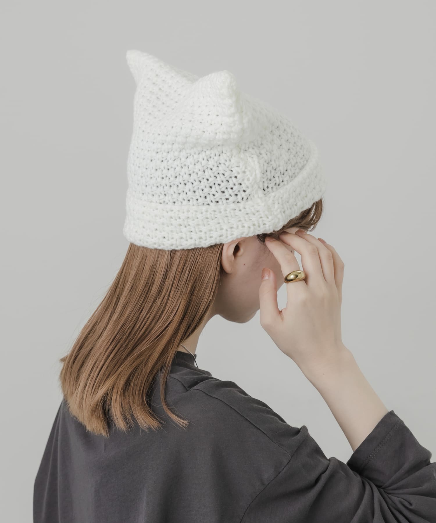 ネコミミワッチキャップ WHT -