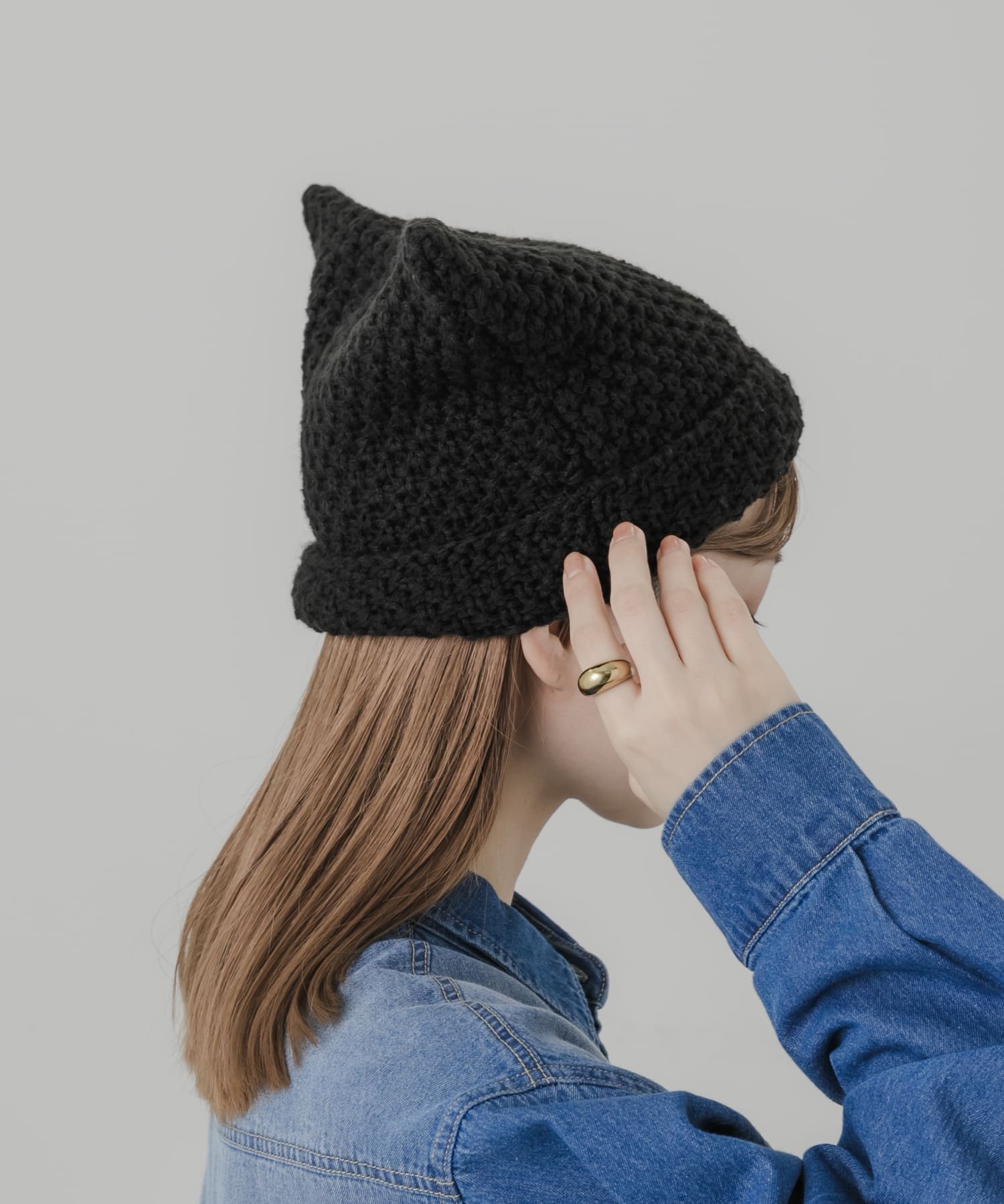 ネコミミワッチキャップ BLK -