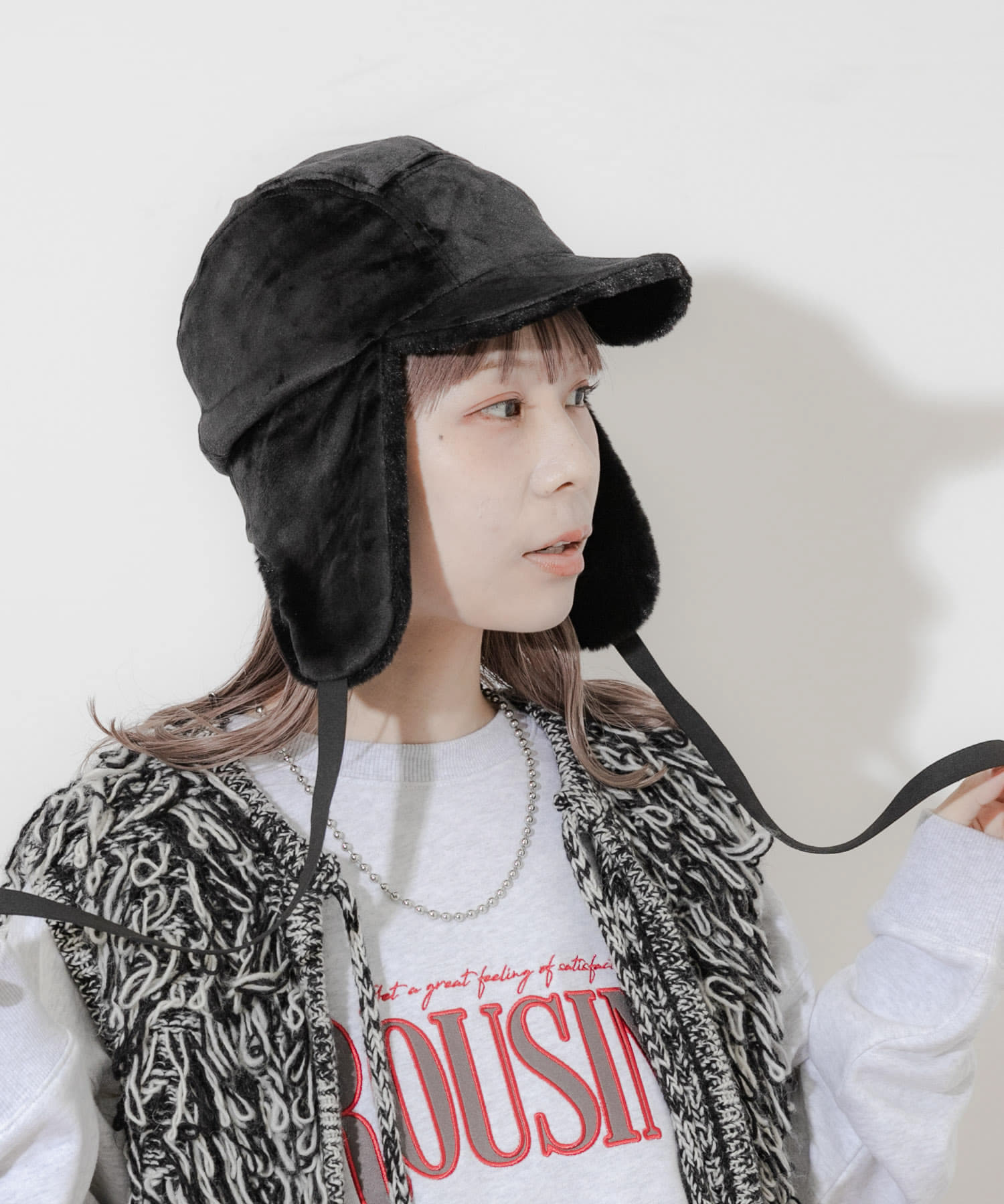 2WAYフライトキャップ BLK -