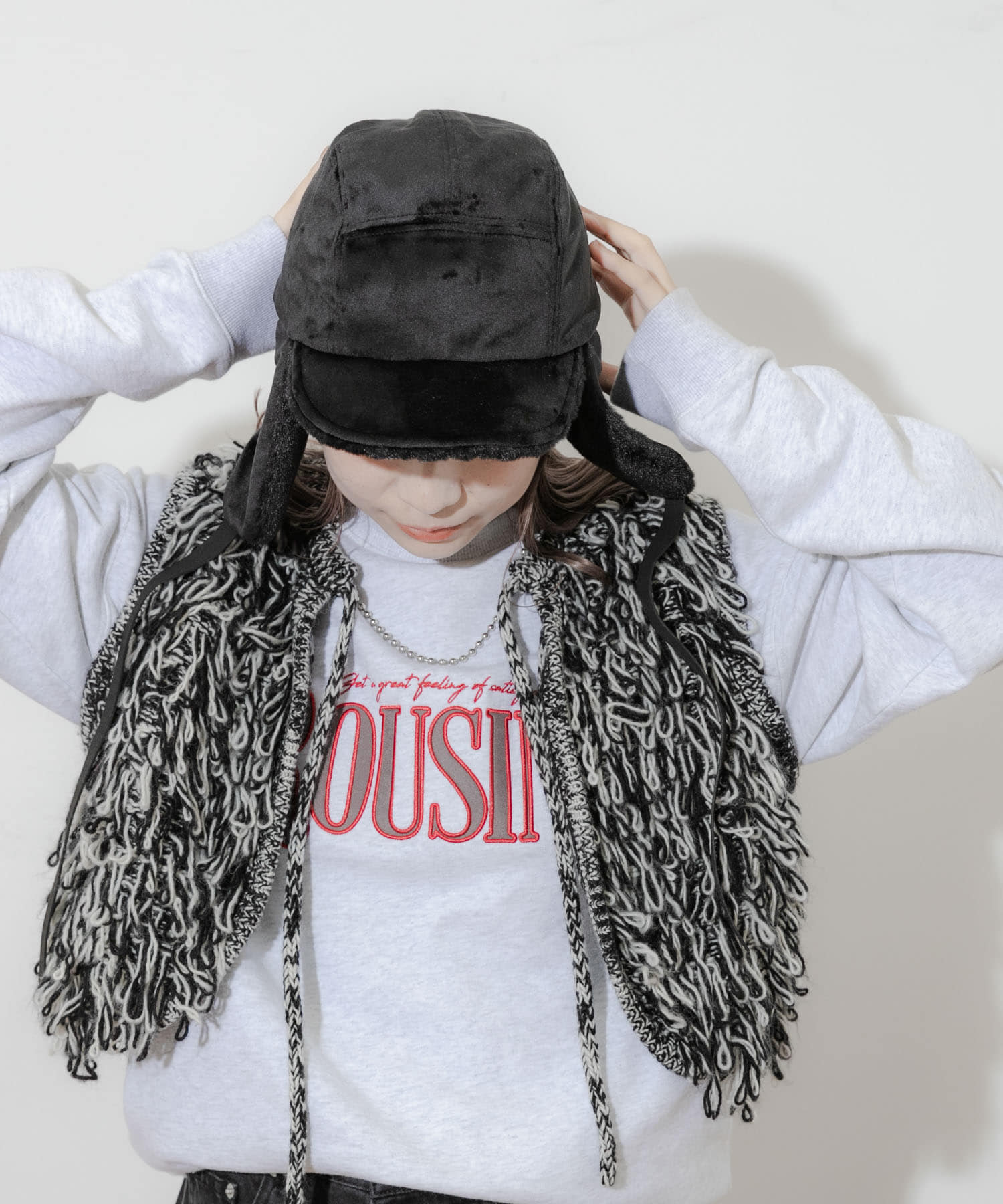 2WAYフライトキャップ BLK -