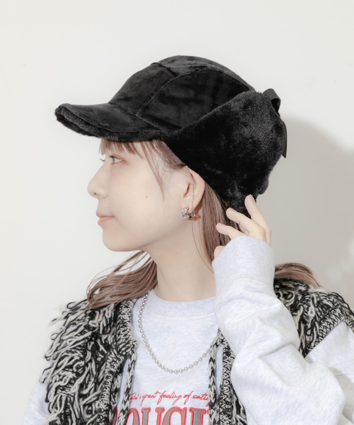 2WAYフライトキャップ BLK -