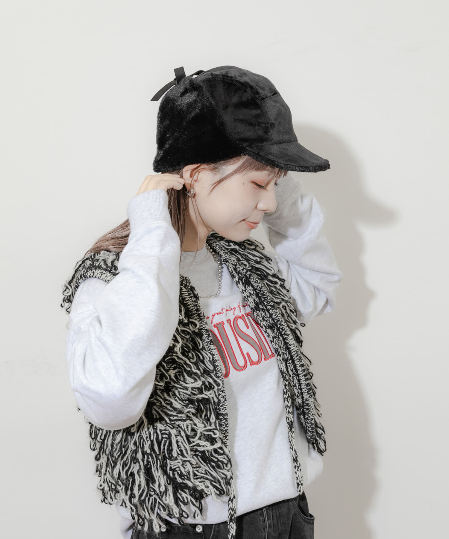 2WAYフライトキャップ BLK -