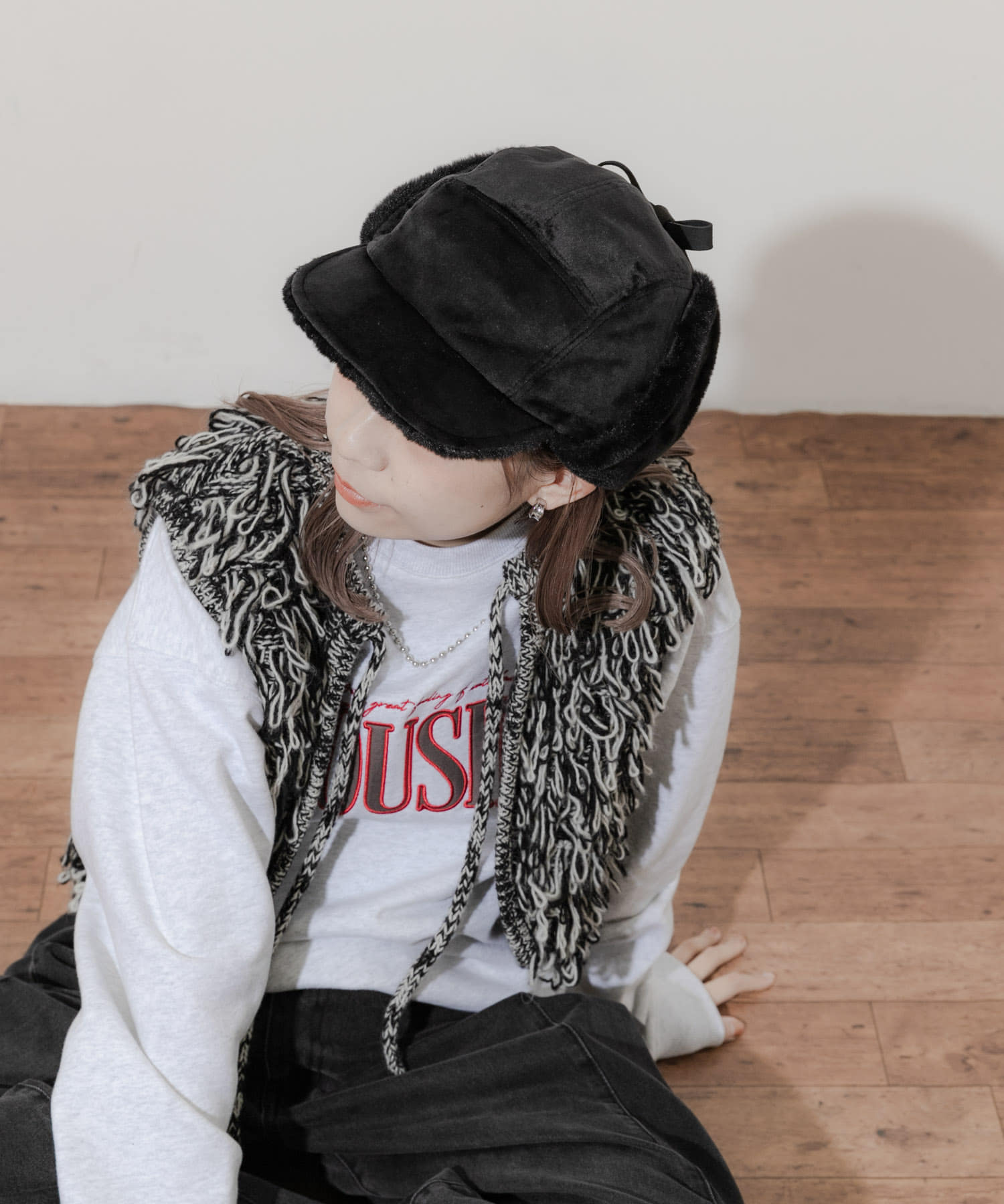 2WAYフライトキャップ BLK -