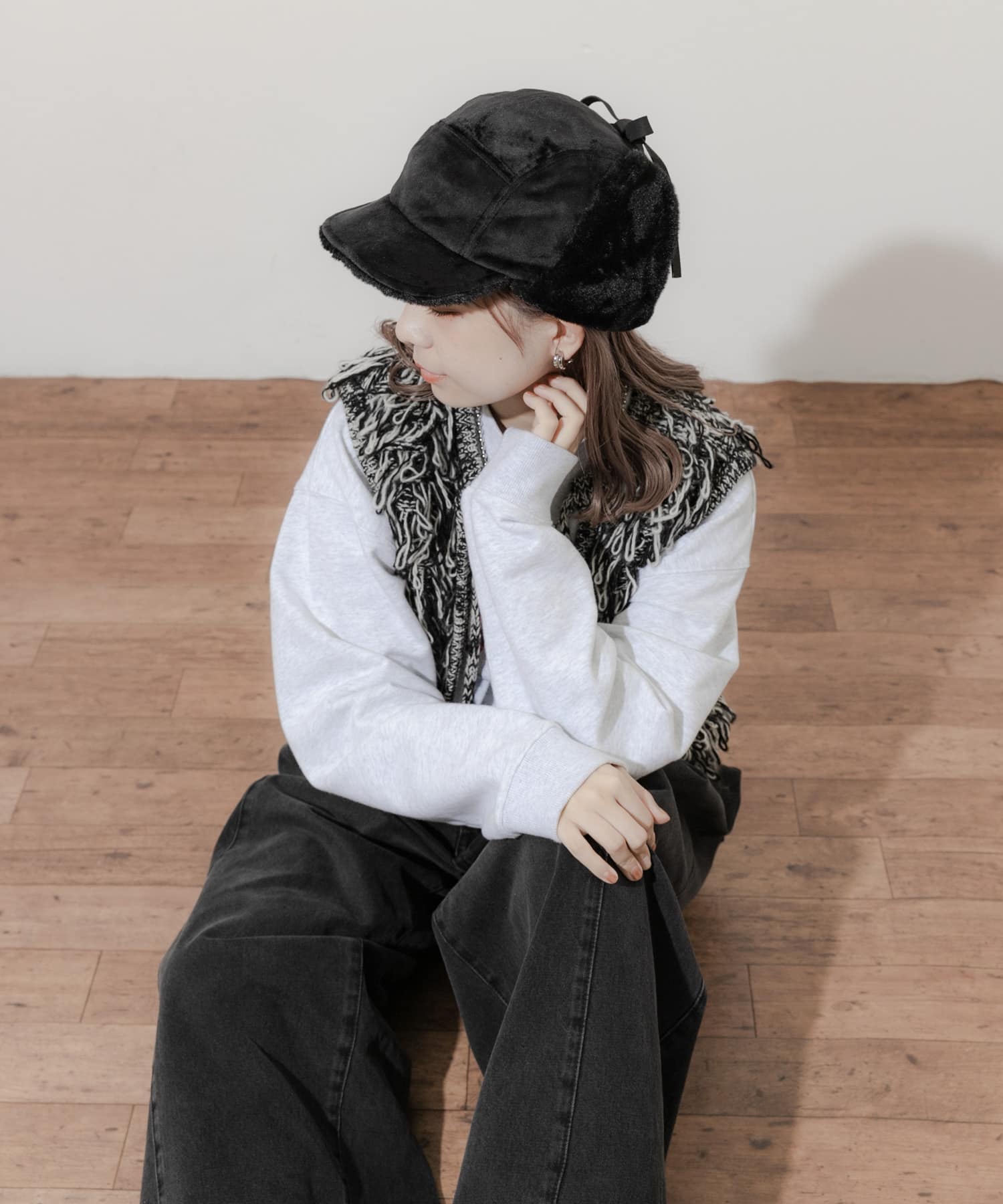 2WAYフライトキャップ BLK -