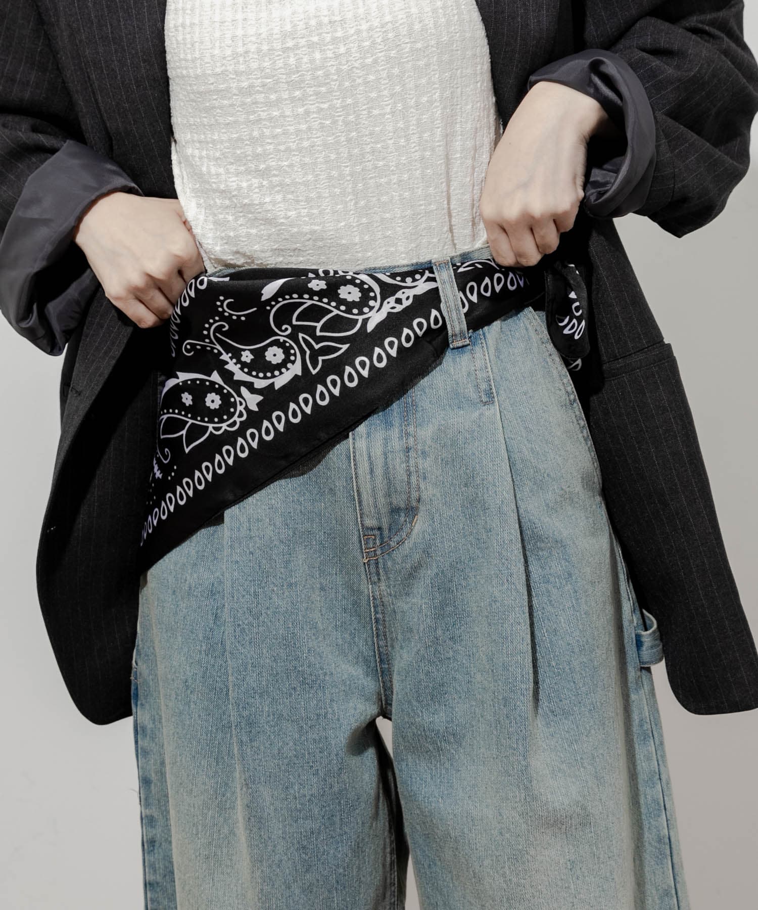 ペイズリースカーフ BLK -