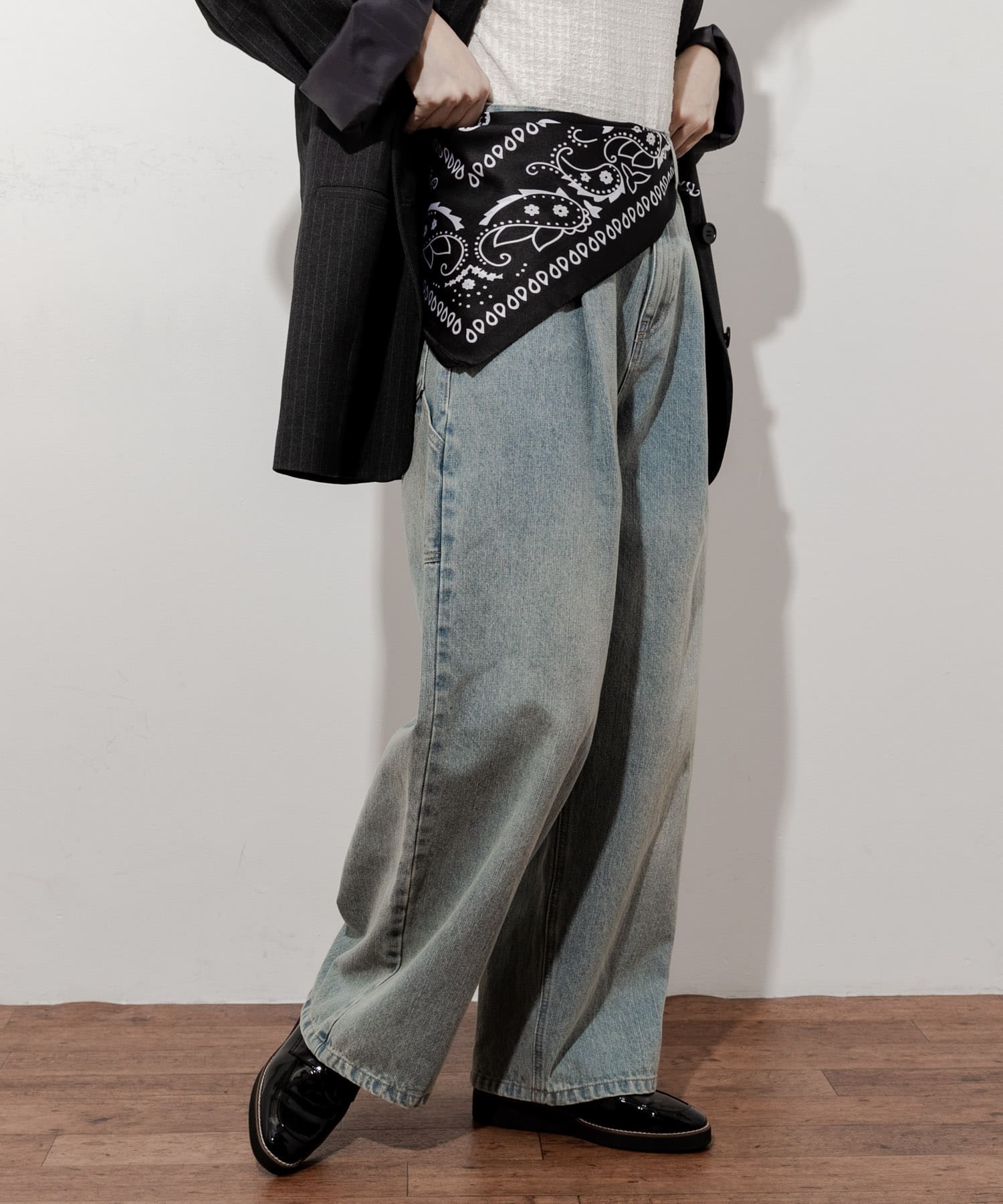 ペイズリースカーフ BLK -