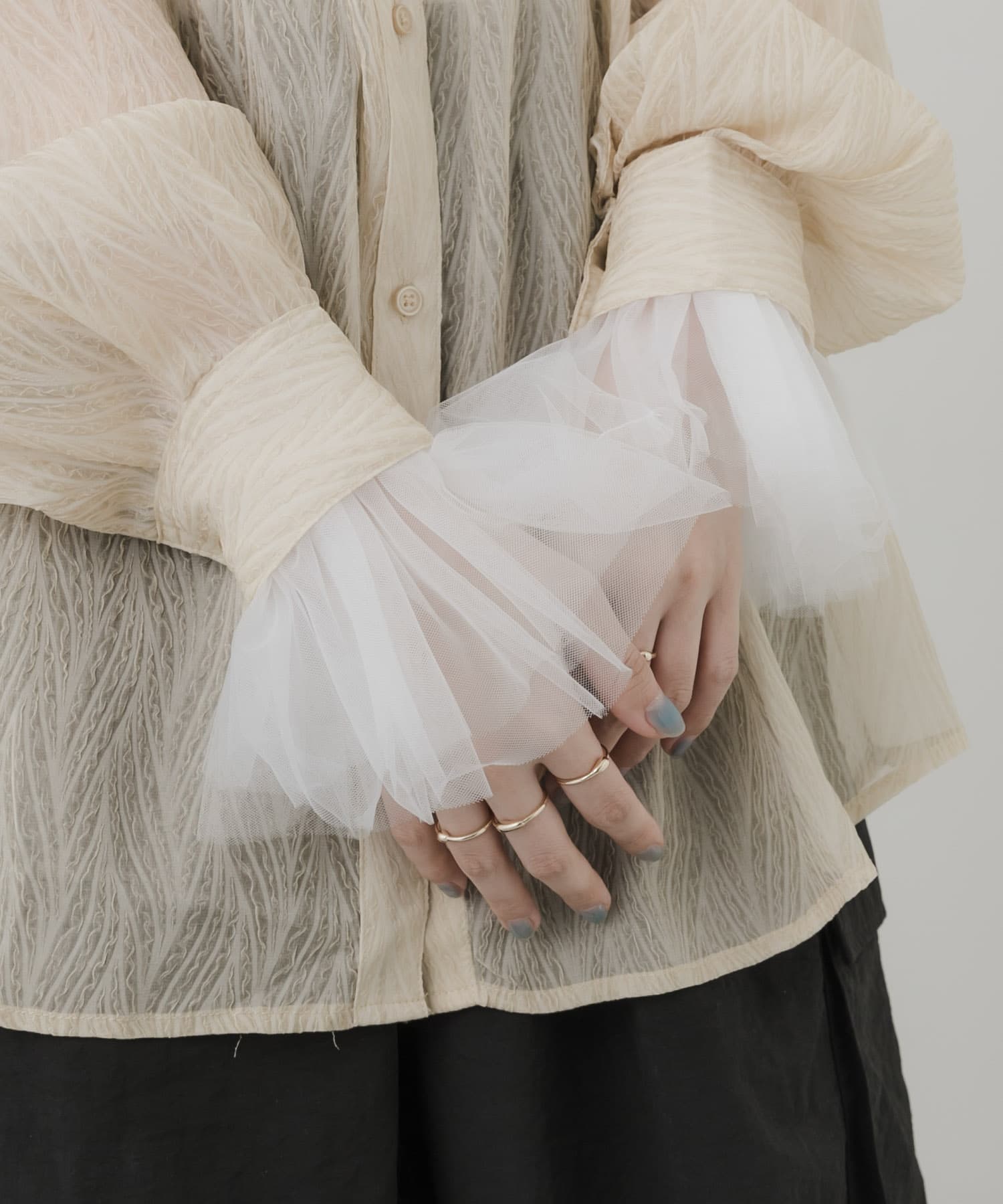 チュールシュシュカフスセット WHT -