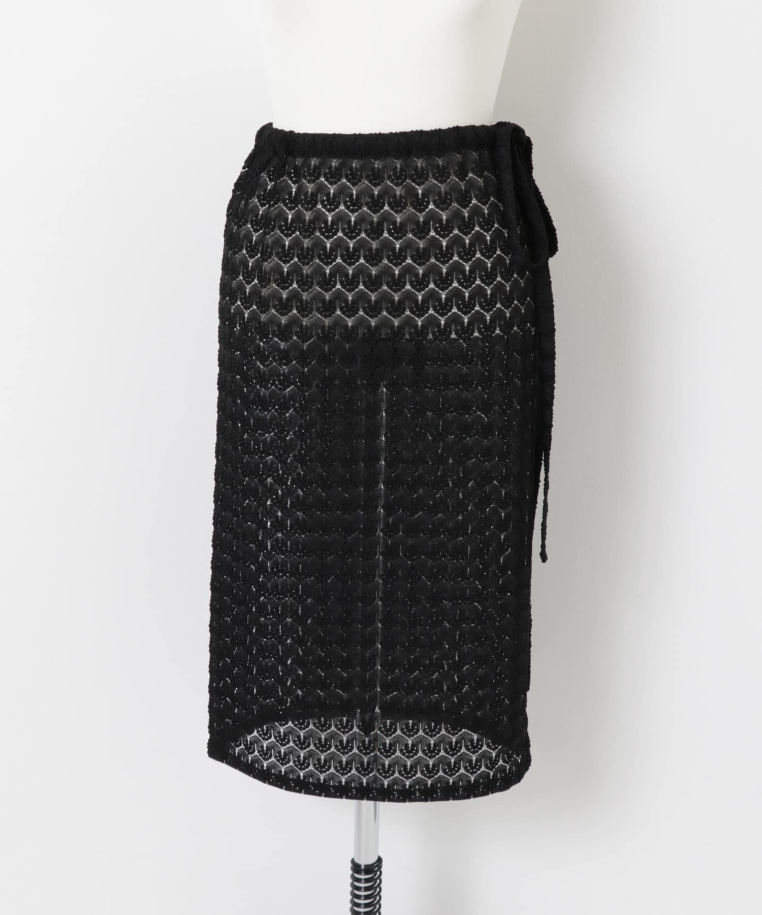 レイヤードラップスカート BLK -