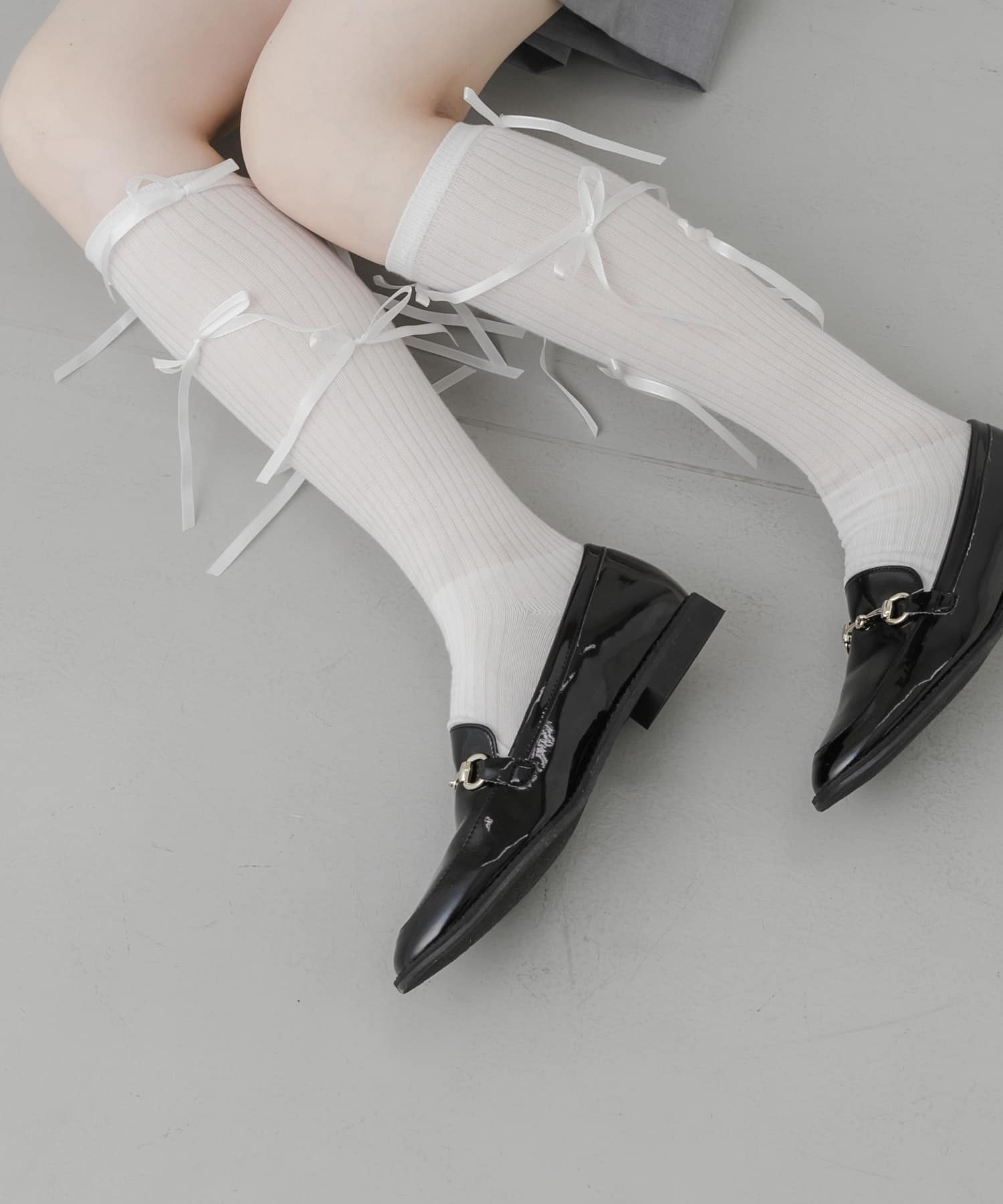 リボンハイソックス WHT 22-25