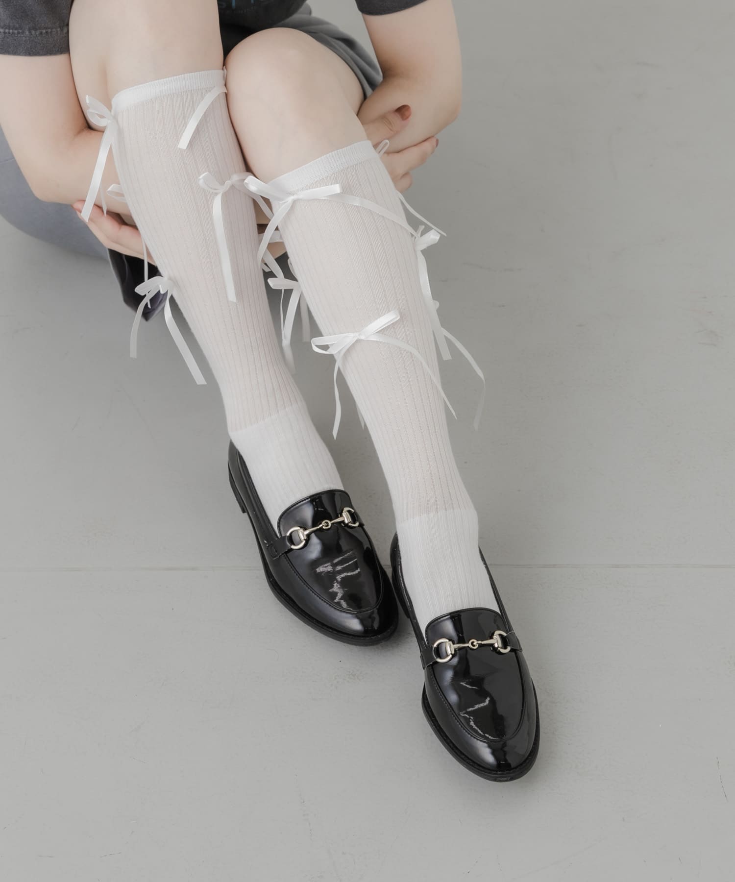 リボンハイソックス WHT 22-25