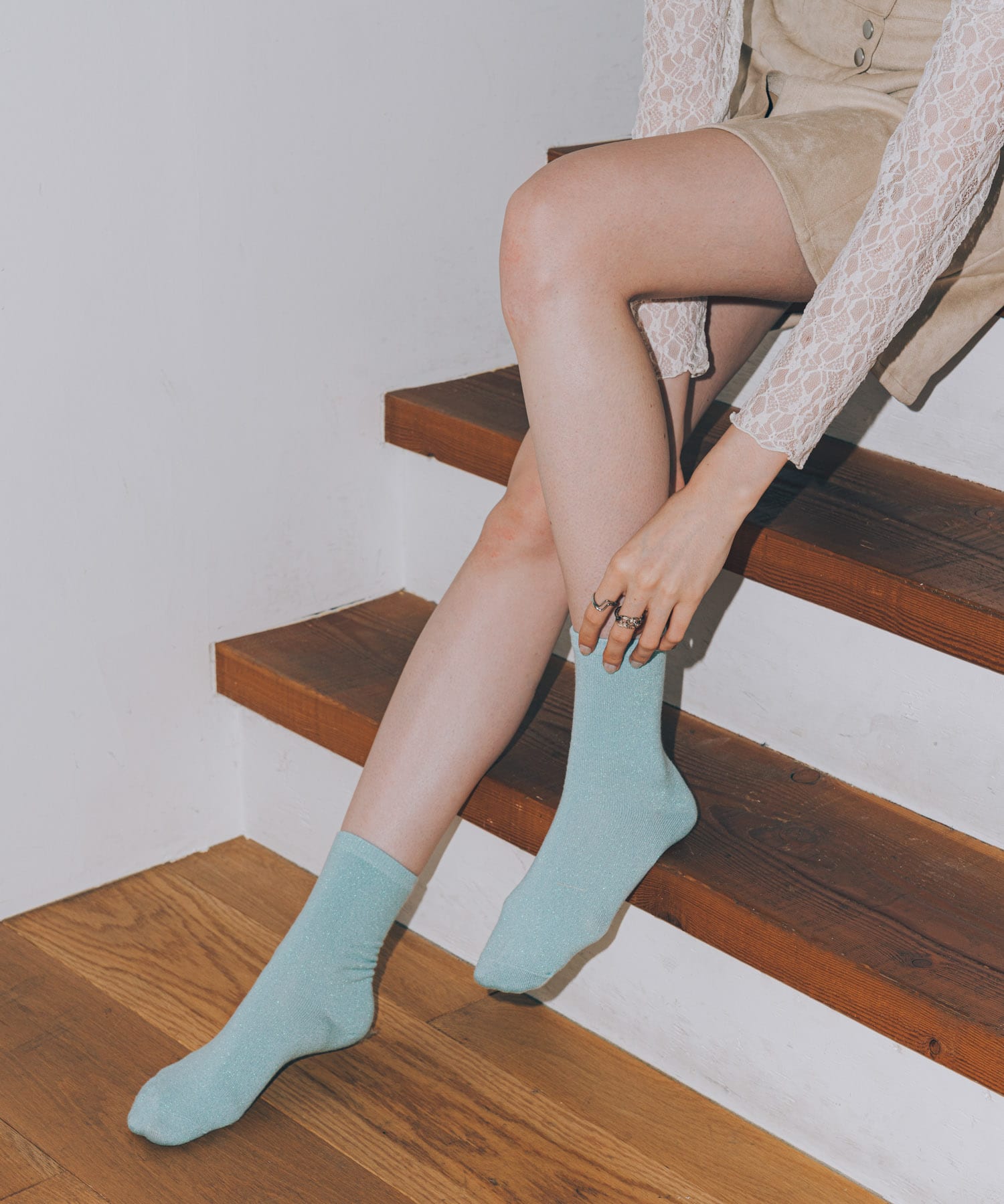 ラメカラーソックス L.BLU 22-25