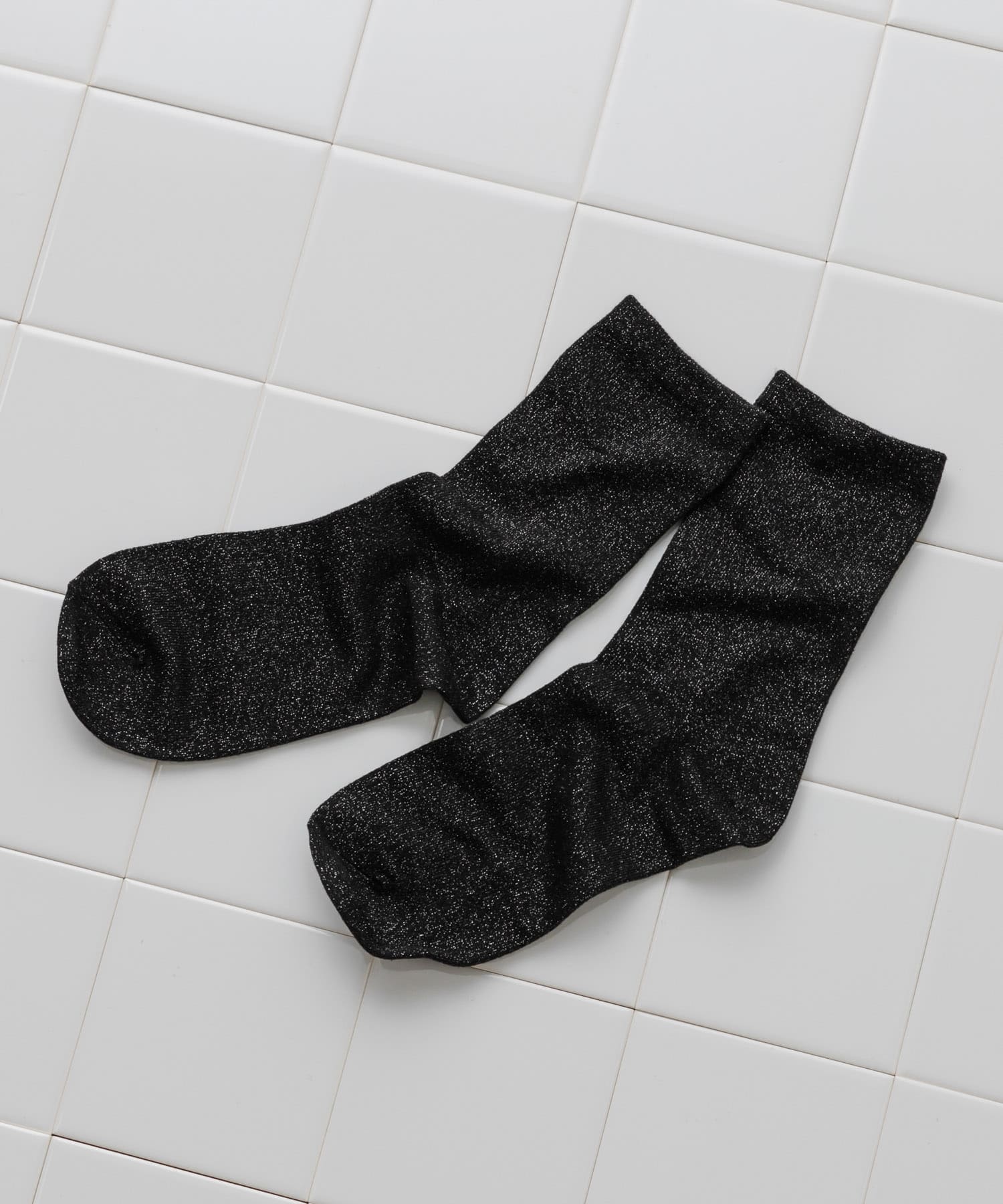 ラメカラーソックス BLK 22-25