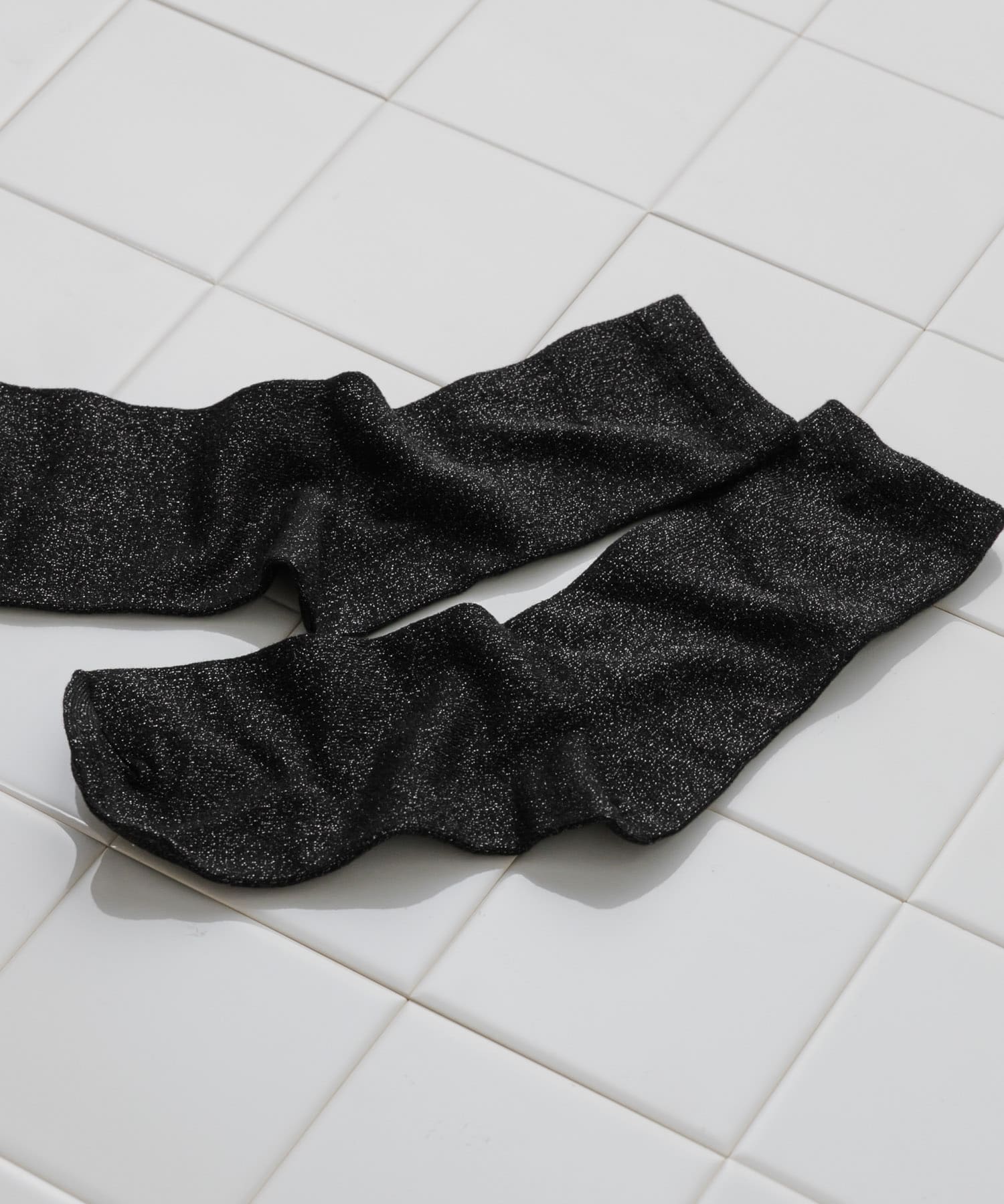 ラメカラーソックス BLK 22-25
