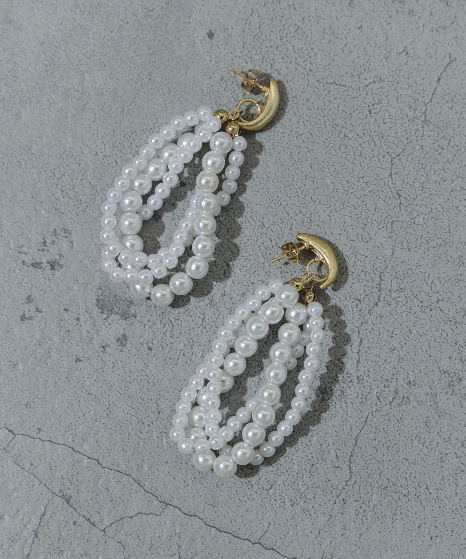 ツブツブパールフープピアス